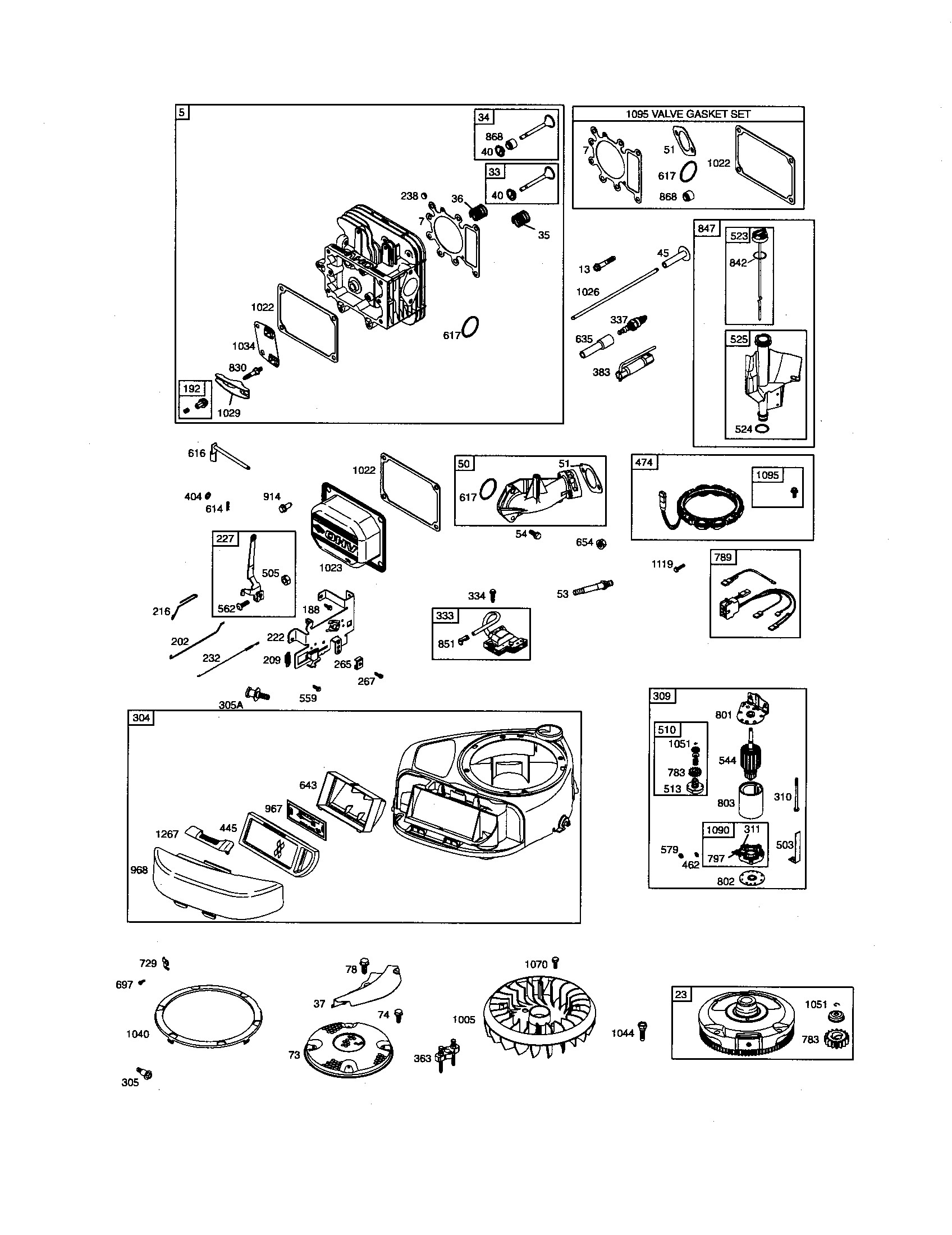Craftsman 917273756 cylinder-head/blower-housing diagram