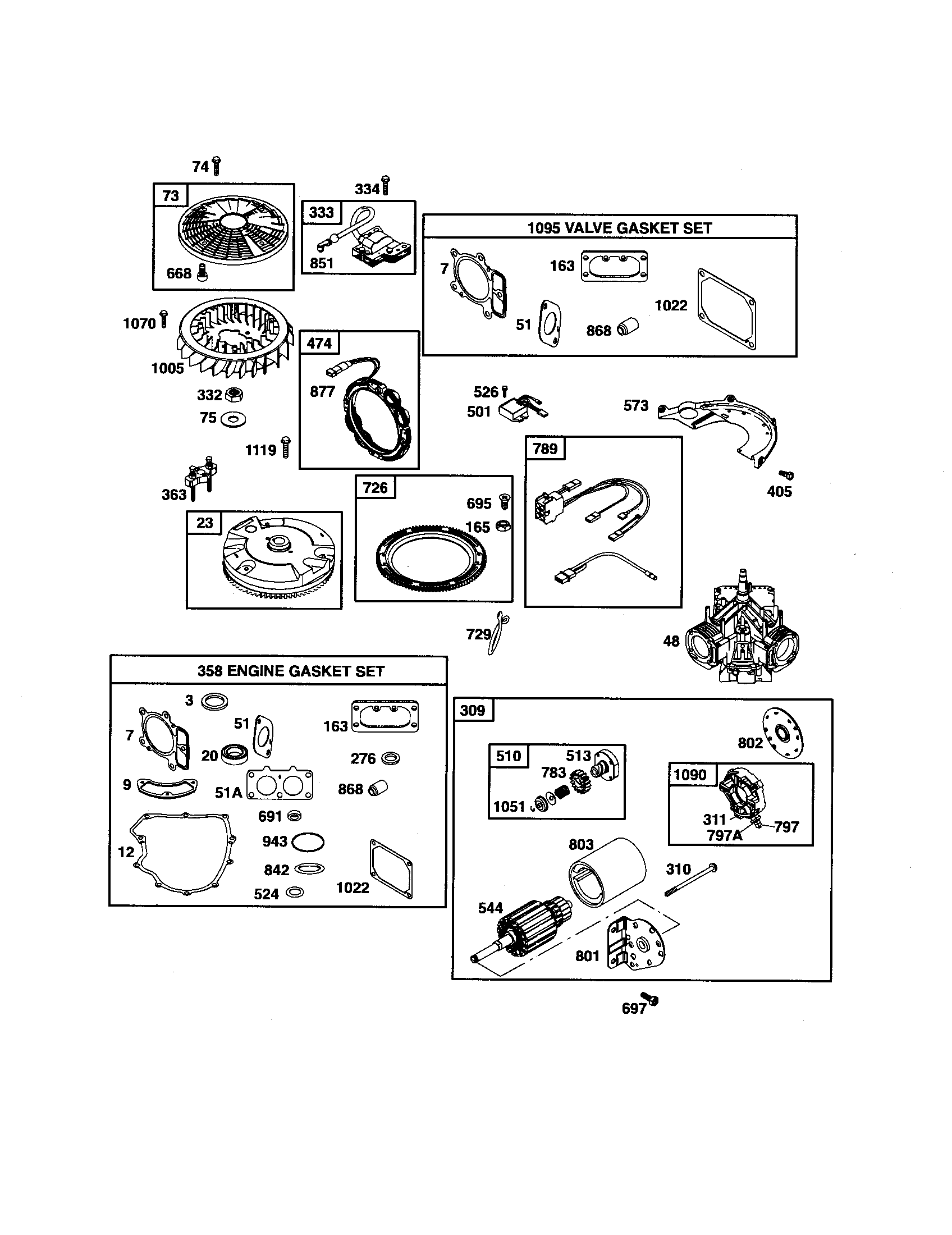 Craftsman 917276052 short block / motor-starter diagram