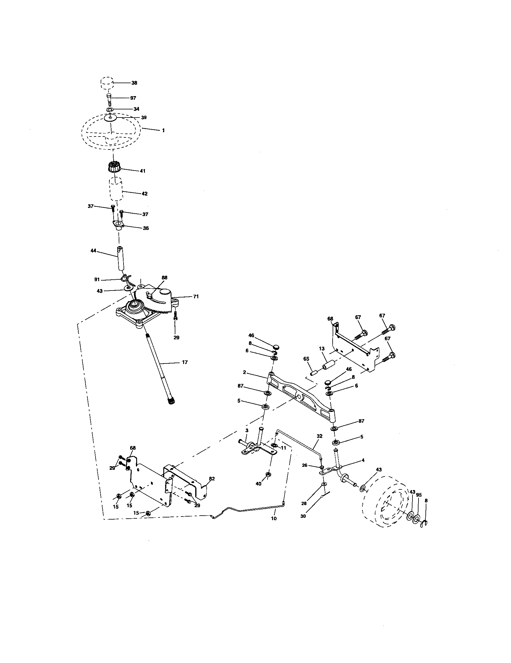 Craftsman 917275753 steering assembly diagram