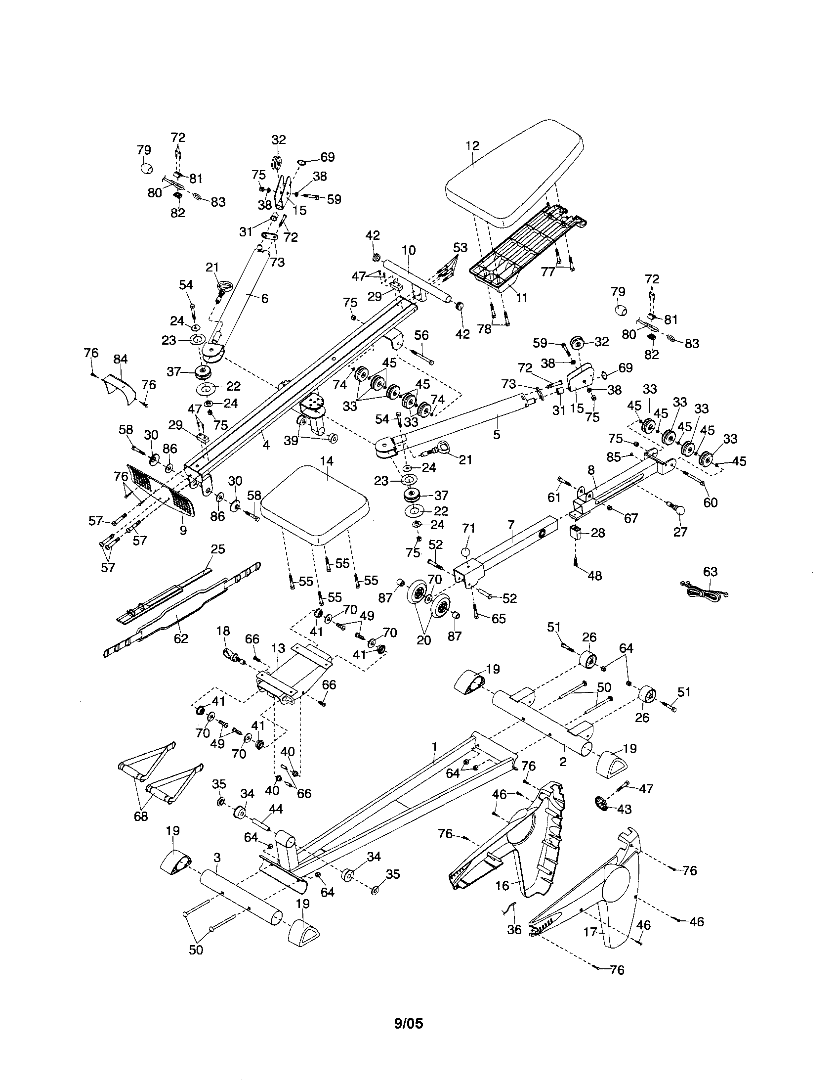 Proform 831159940 cardioglide plus assembly diagram
