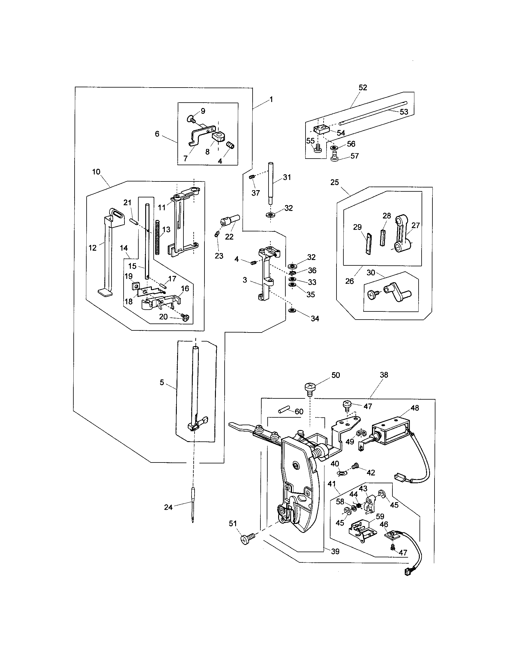Kenmore Elite 38519005500 needle bar supporter unit diagram