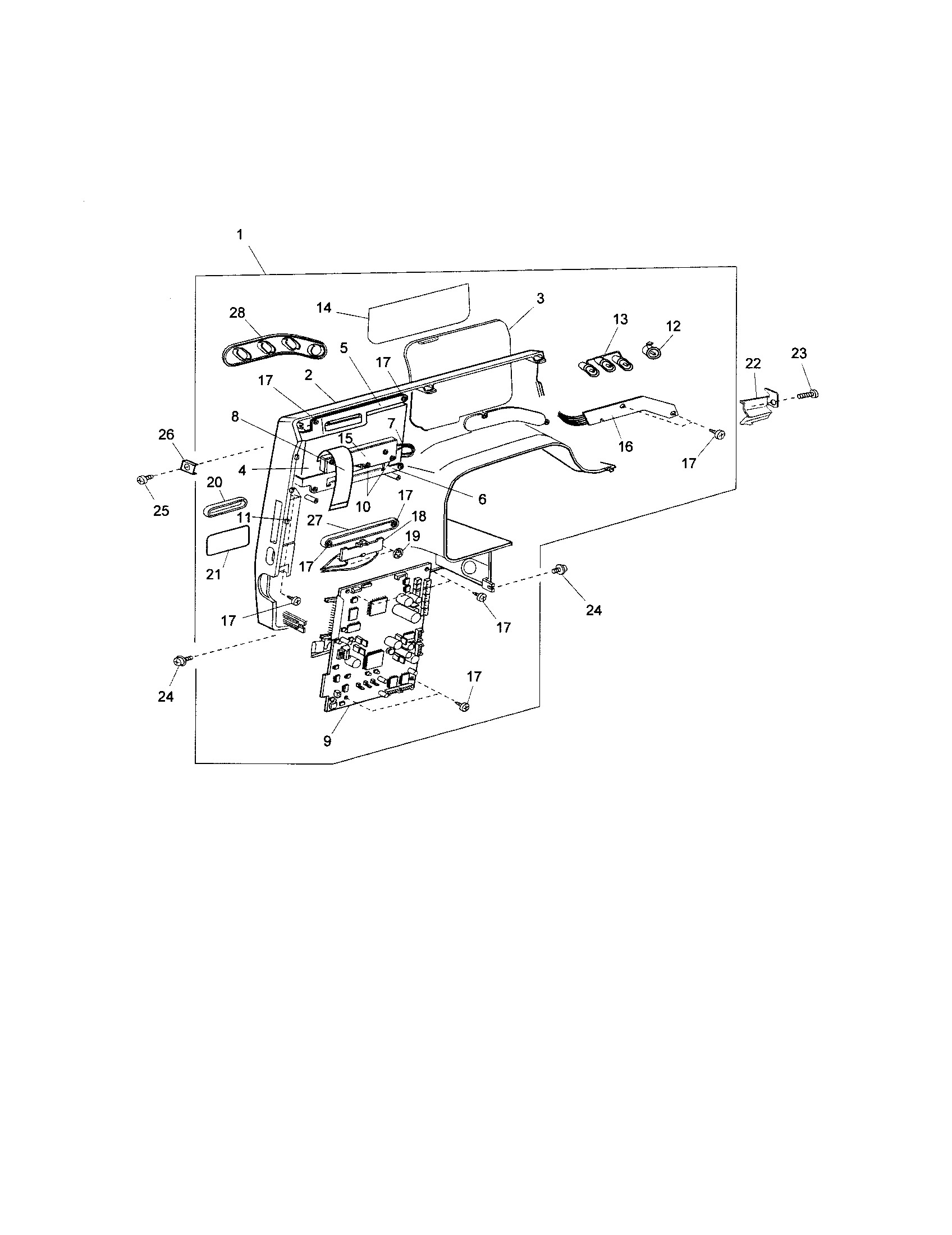 Kenmore Elite 38519005500 lcd unit / front cover unit diagram