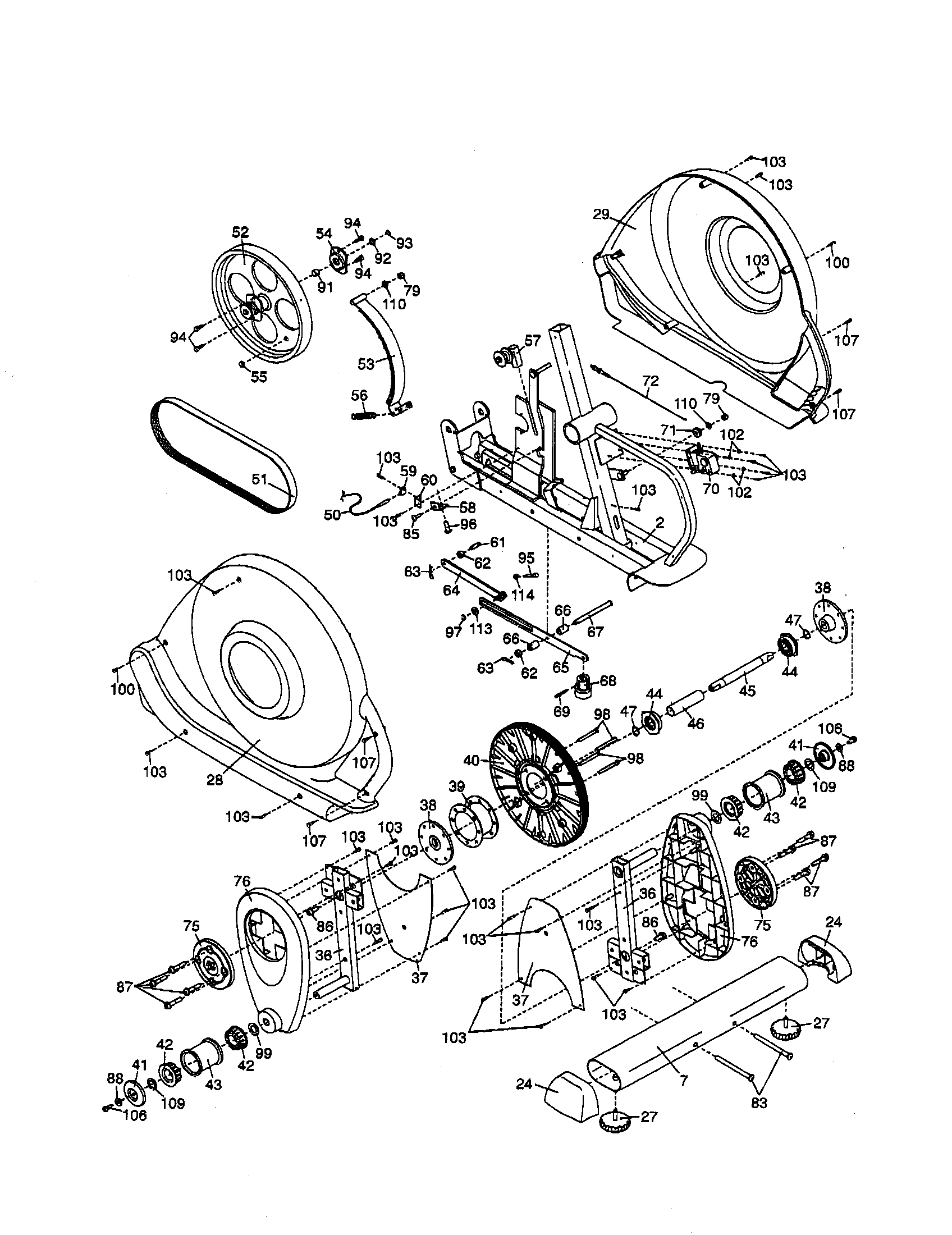 Proform 831285440 sideshields/frame diagram