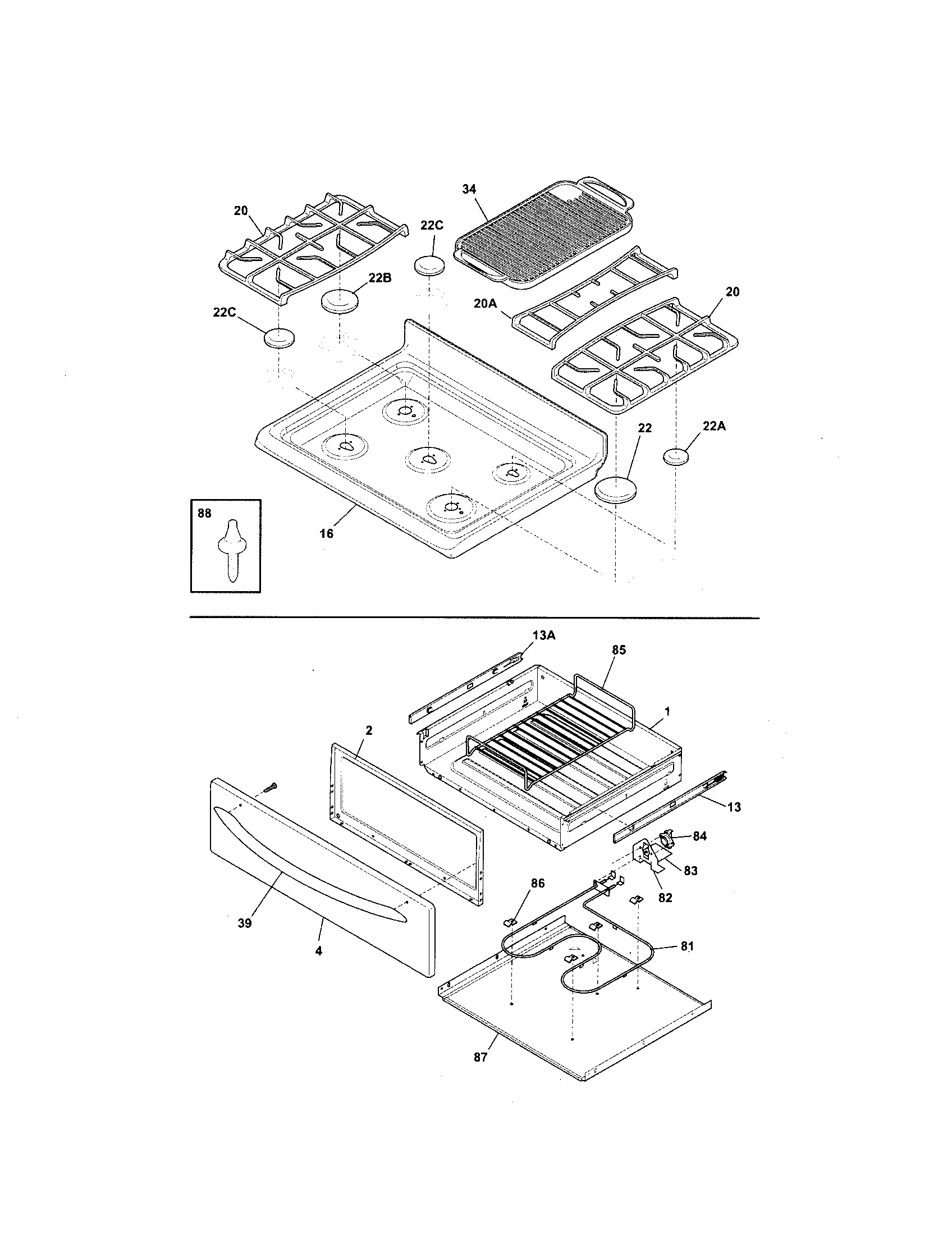 Kenmore Elite 79079363405 top/drawer diagram