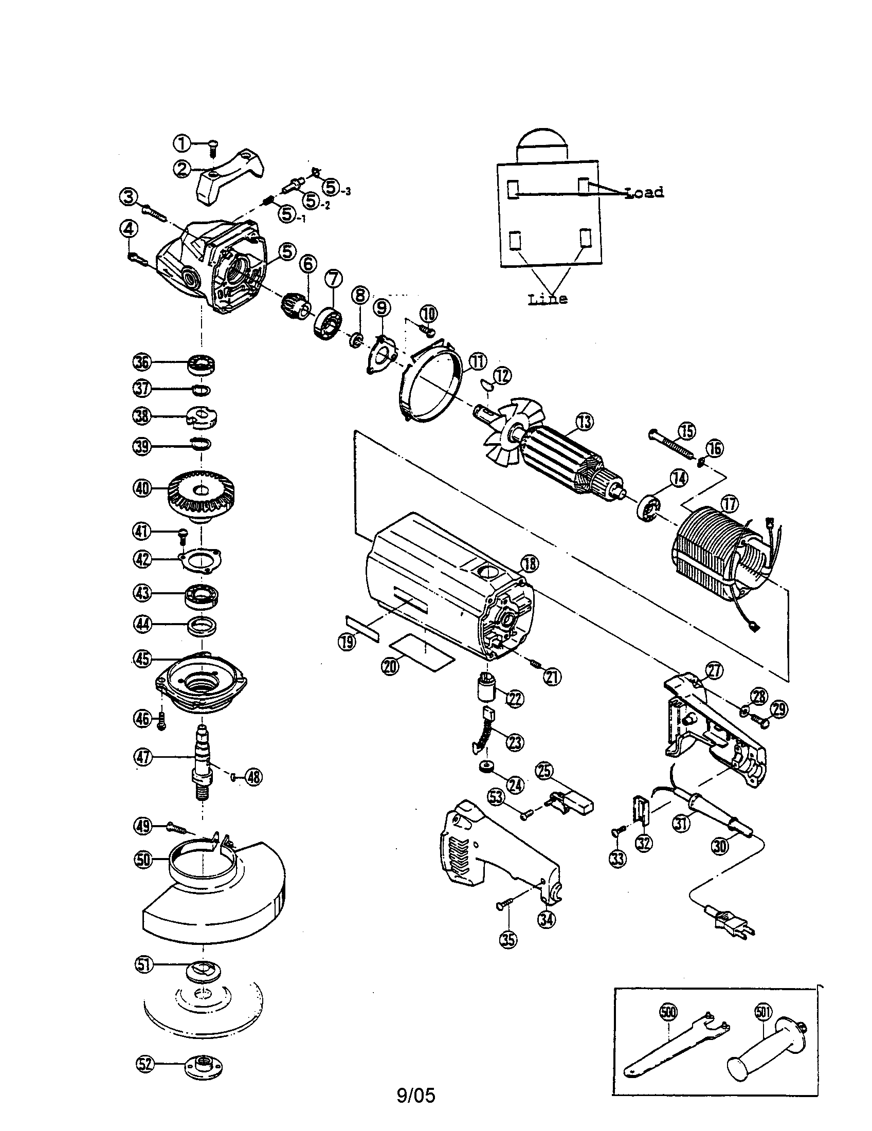 Ryobi G-2350C grinder diagram