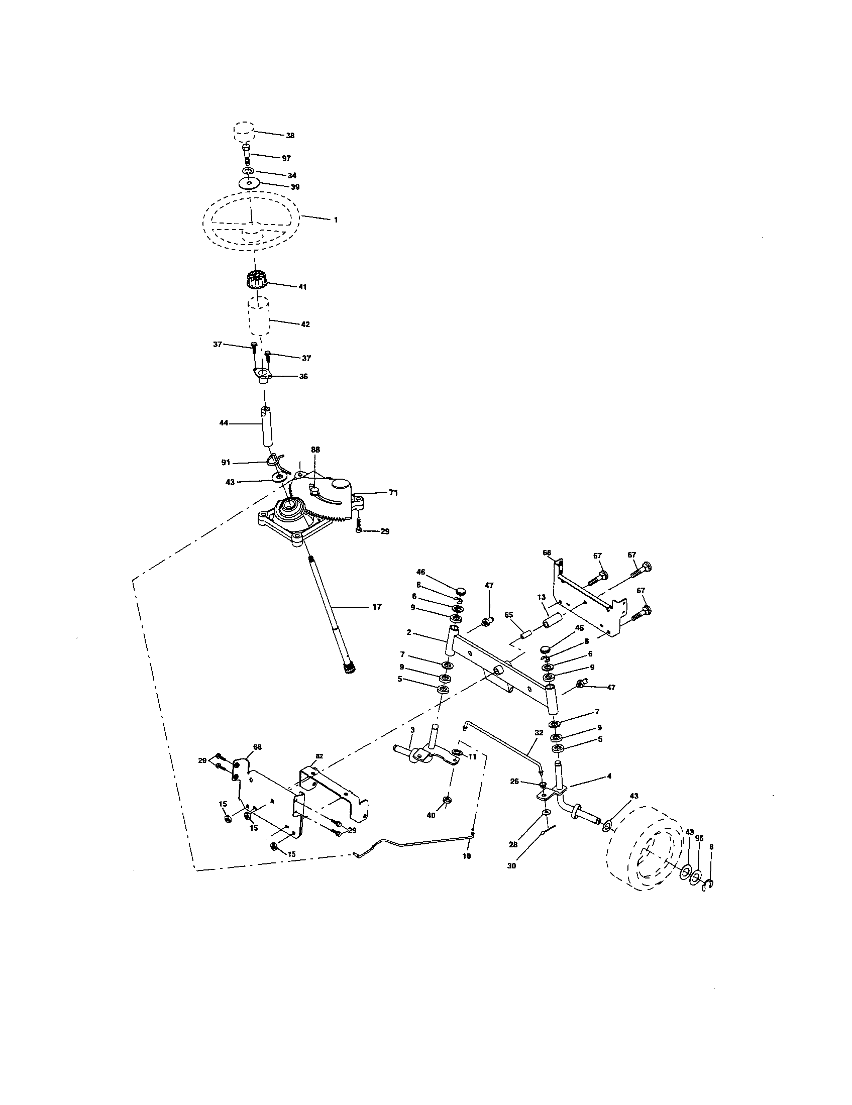 Craftsman 917275401 steering assembly diagram