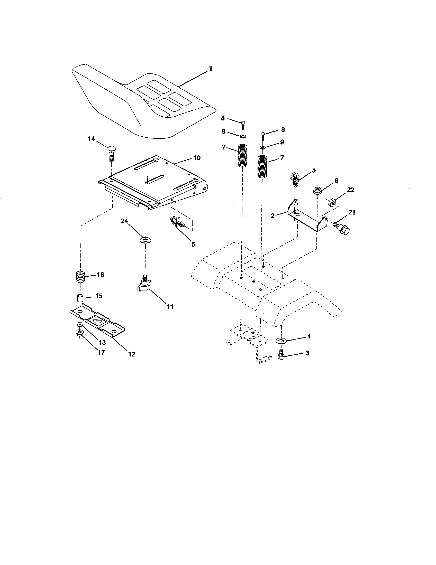 Craftsman 917275401 seat assembly diagram
