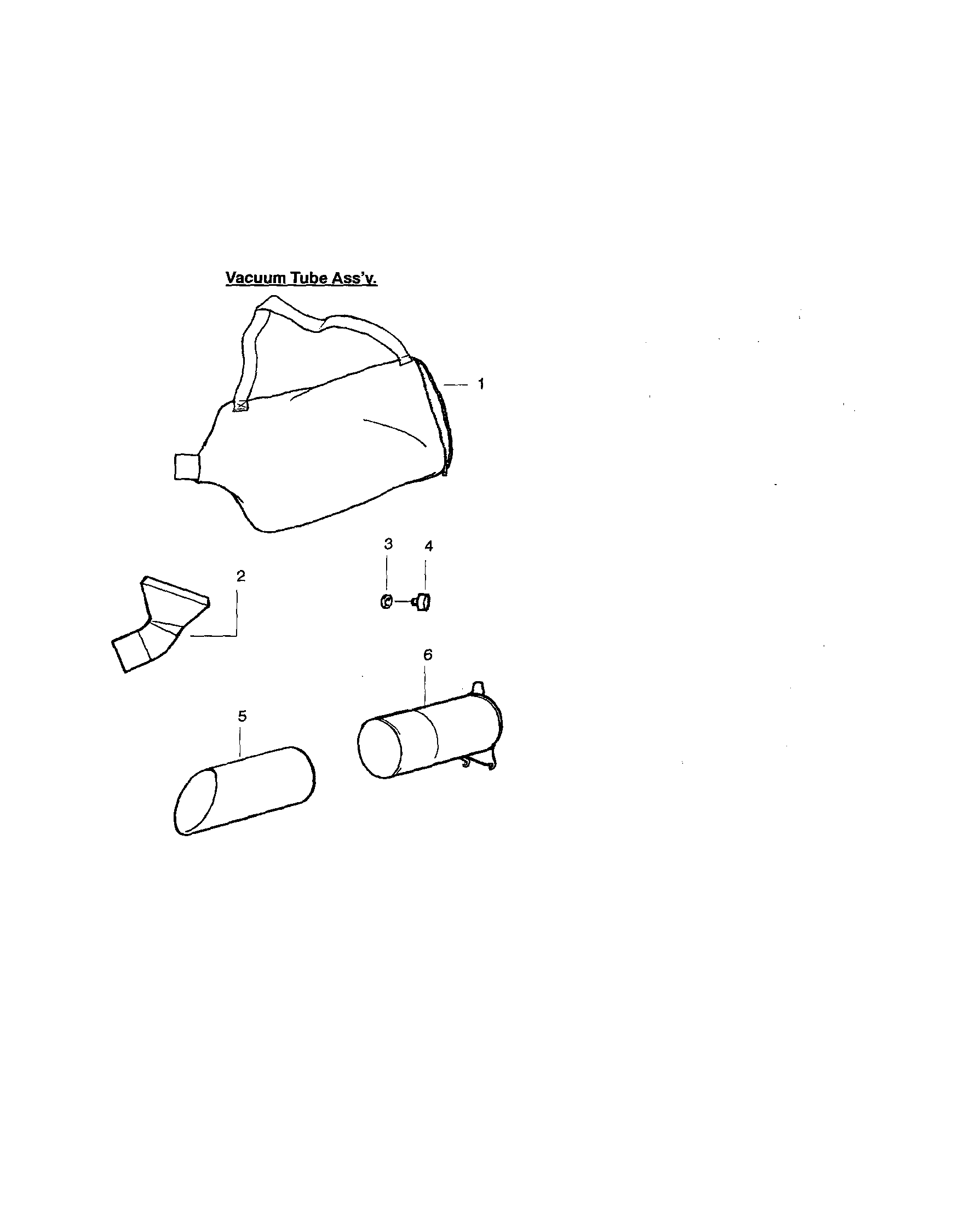 Weed Eater BV1850 TYPE 2 bag and tube assembly diagram