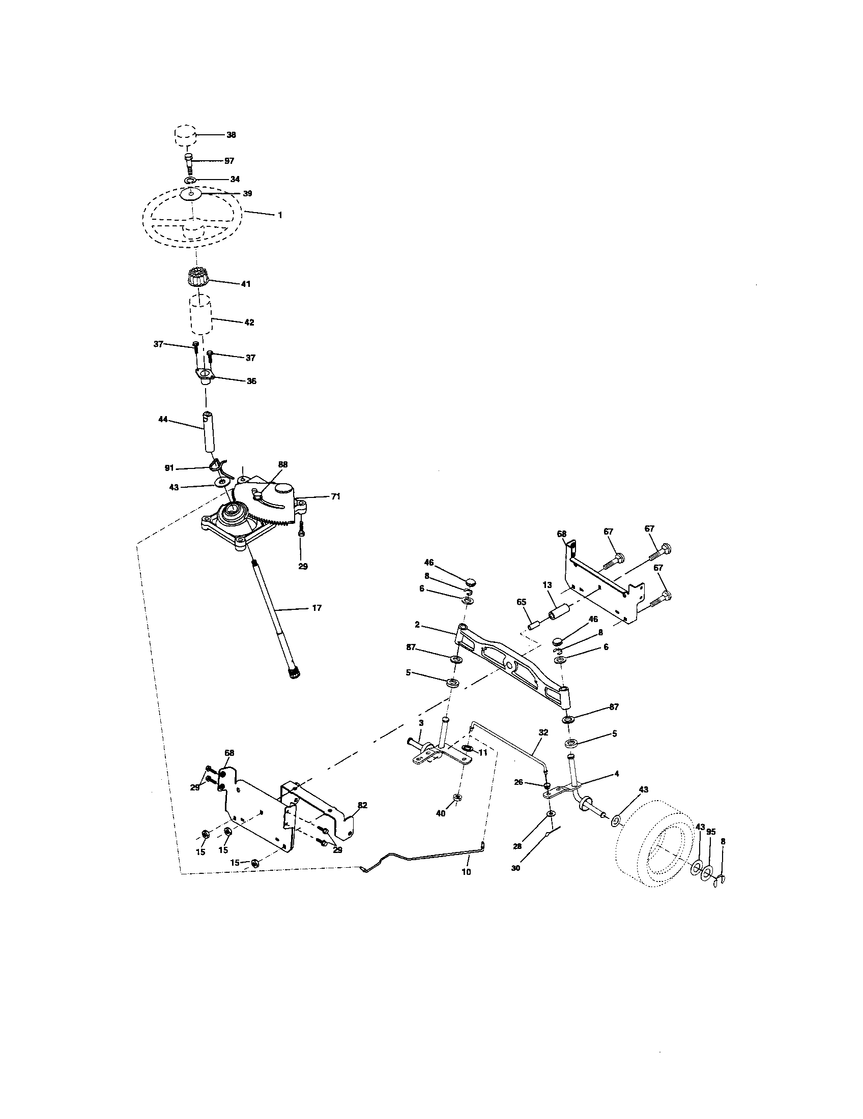 Craftsman 917275764 steering assembly diagram