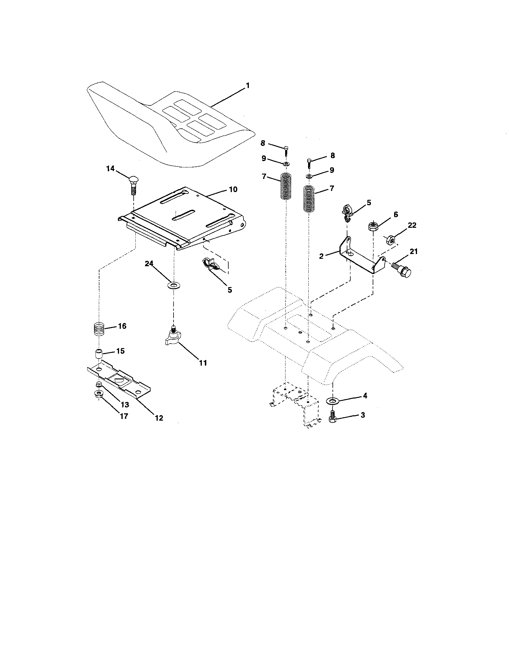 Craftsman 917275764 seat assembly diagram