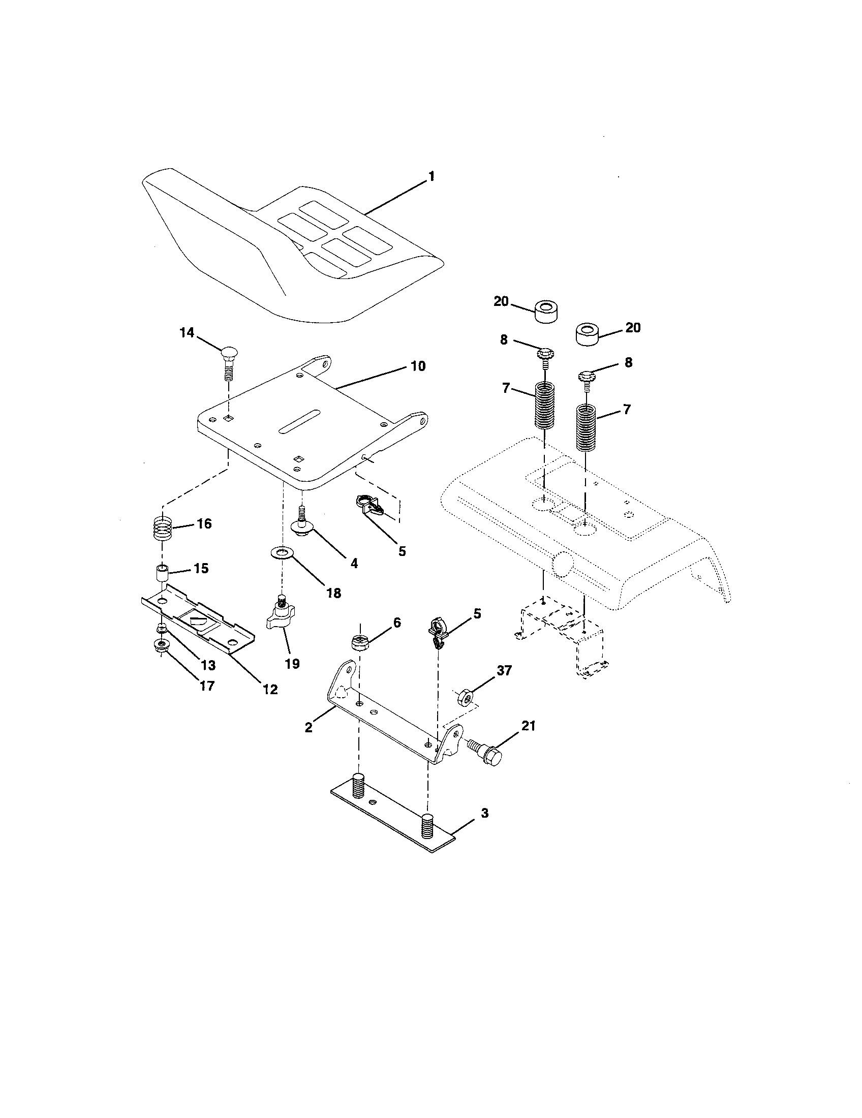 Craftsman 917276361 seat assembly diagram