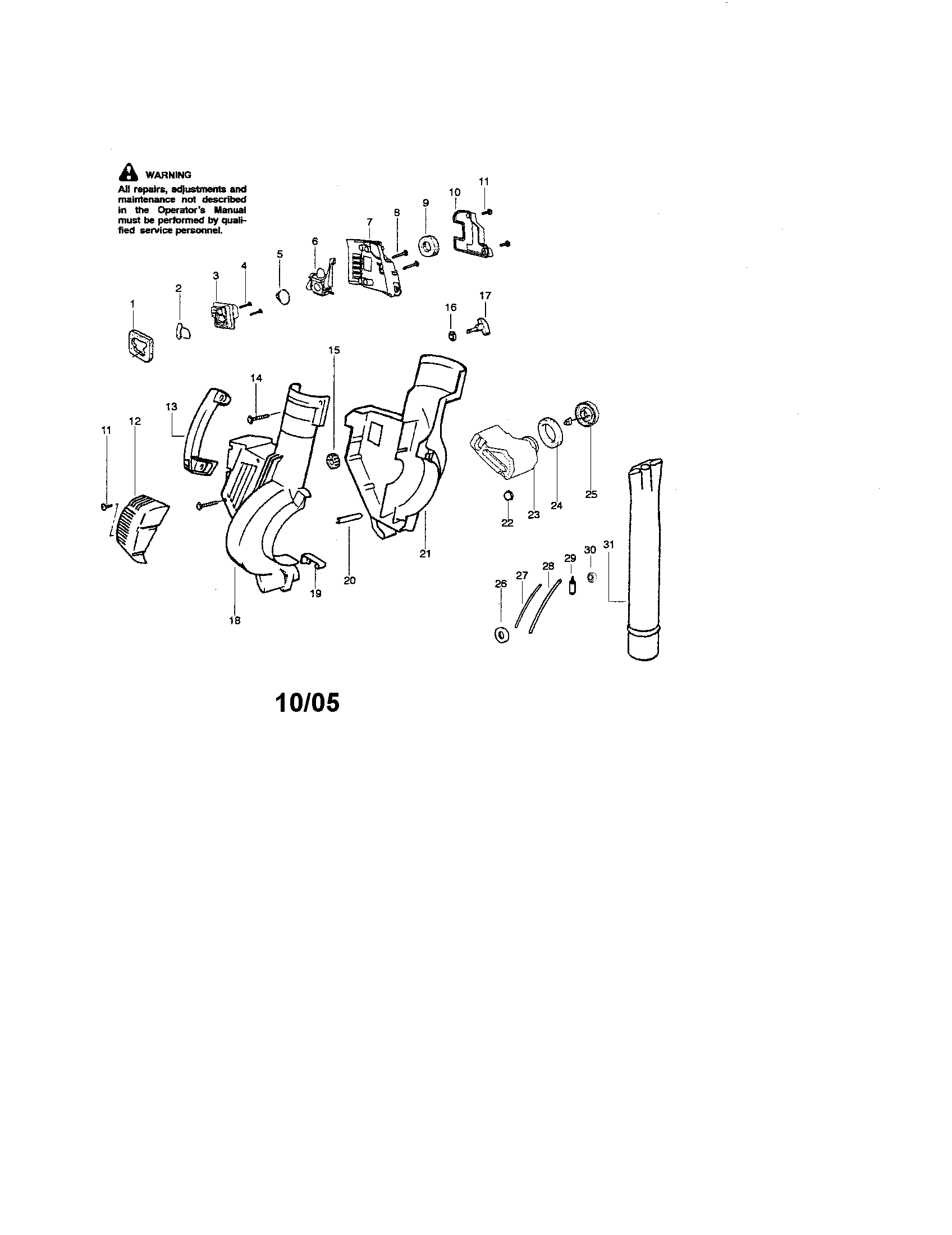 Craftsman 358797130 housing/handle/fuel tank diagram