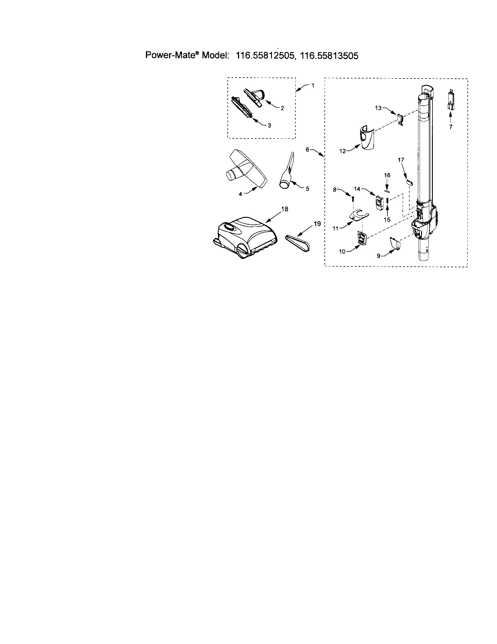 Kenmore 11625813505 attachments diagram