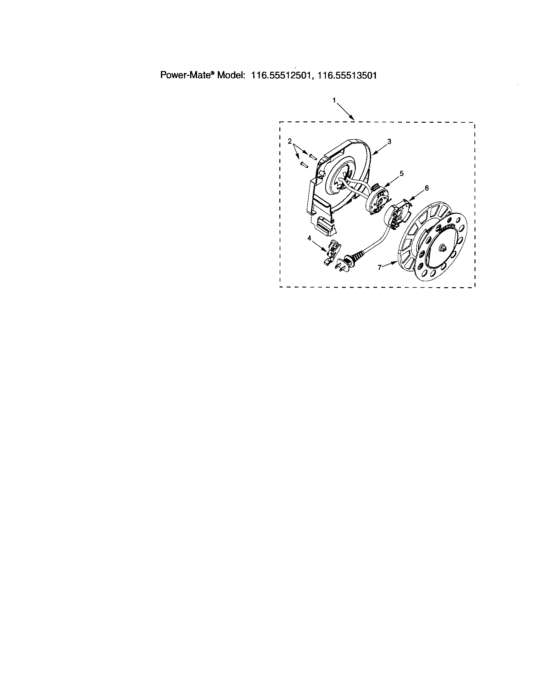 Kenmore 11625512501 cord reel diagram
