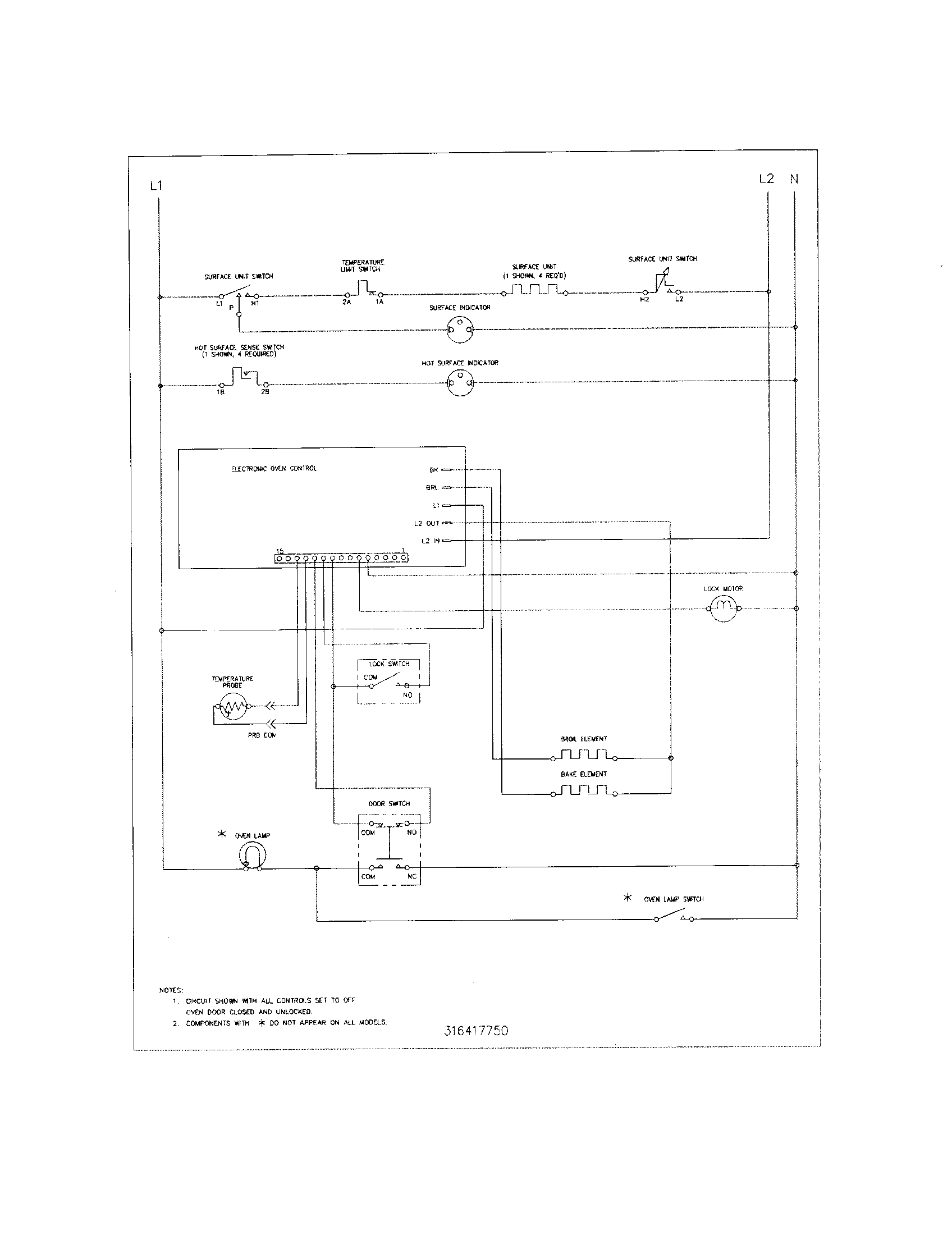 Frigidaire FEF364DSD wiring schematic diagram