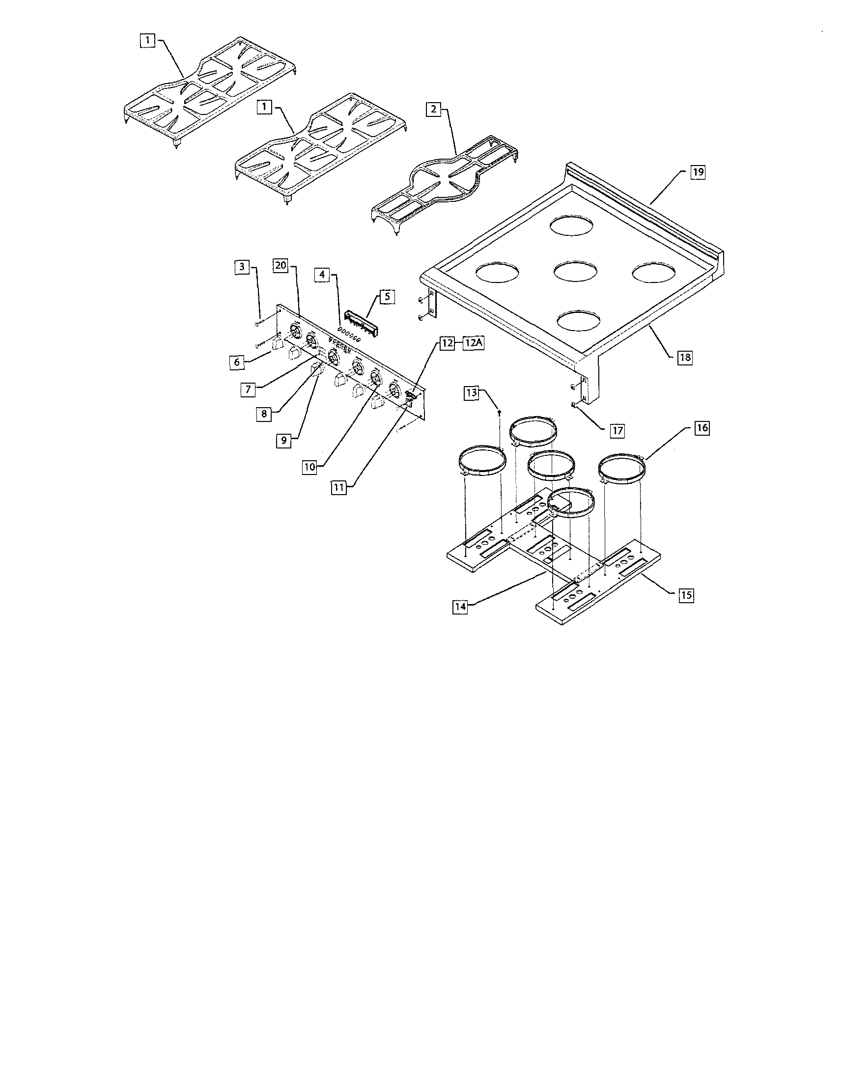 DCS RGSC-305BK top assembly diagram
