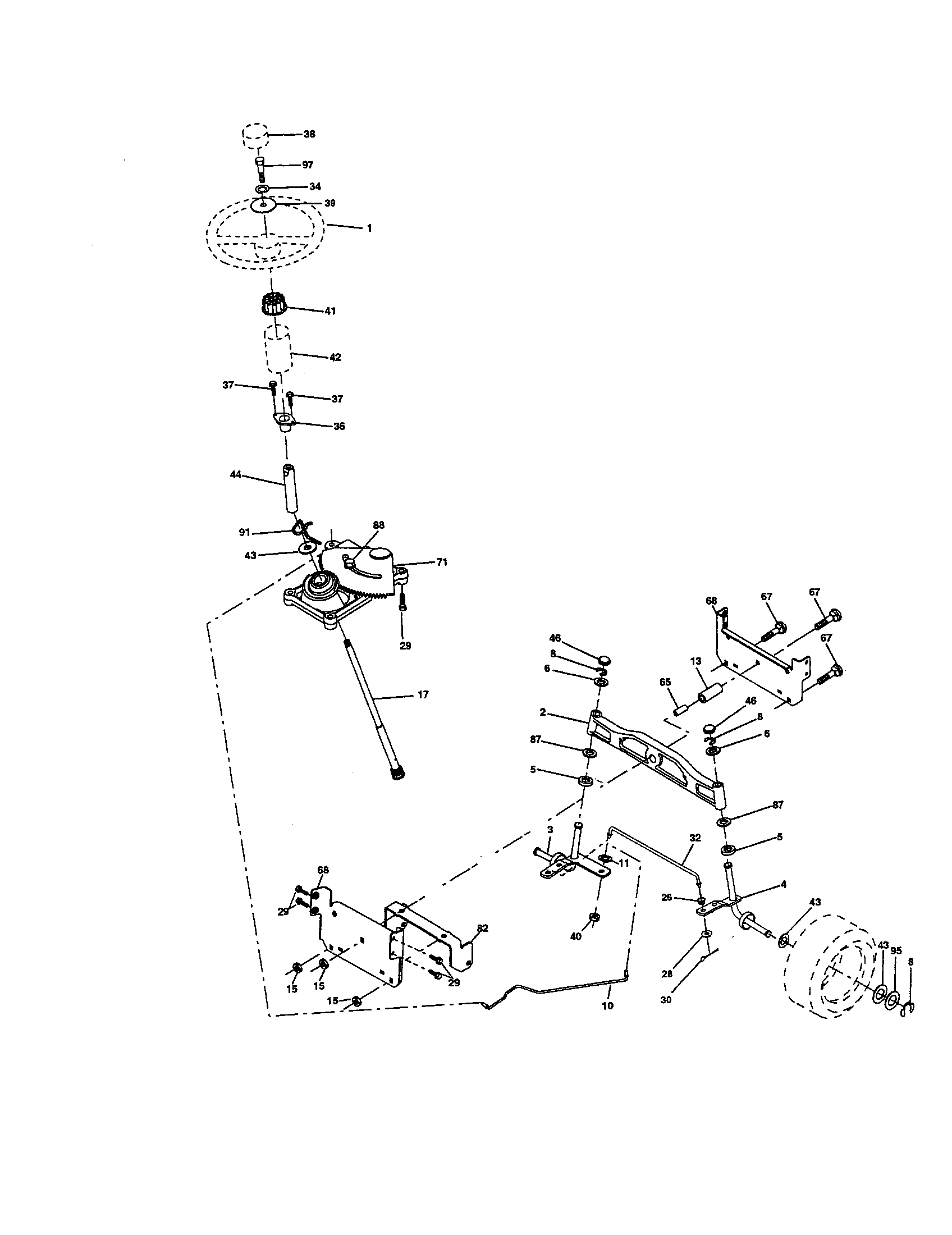 Craftsman 917276760 steering assembly diagram
