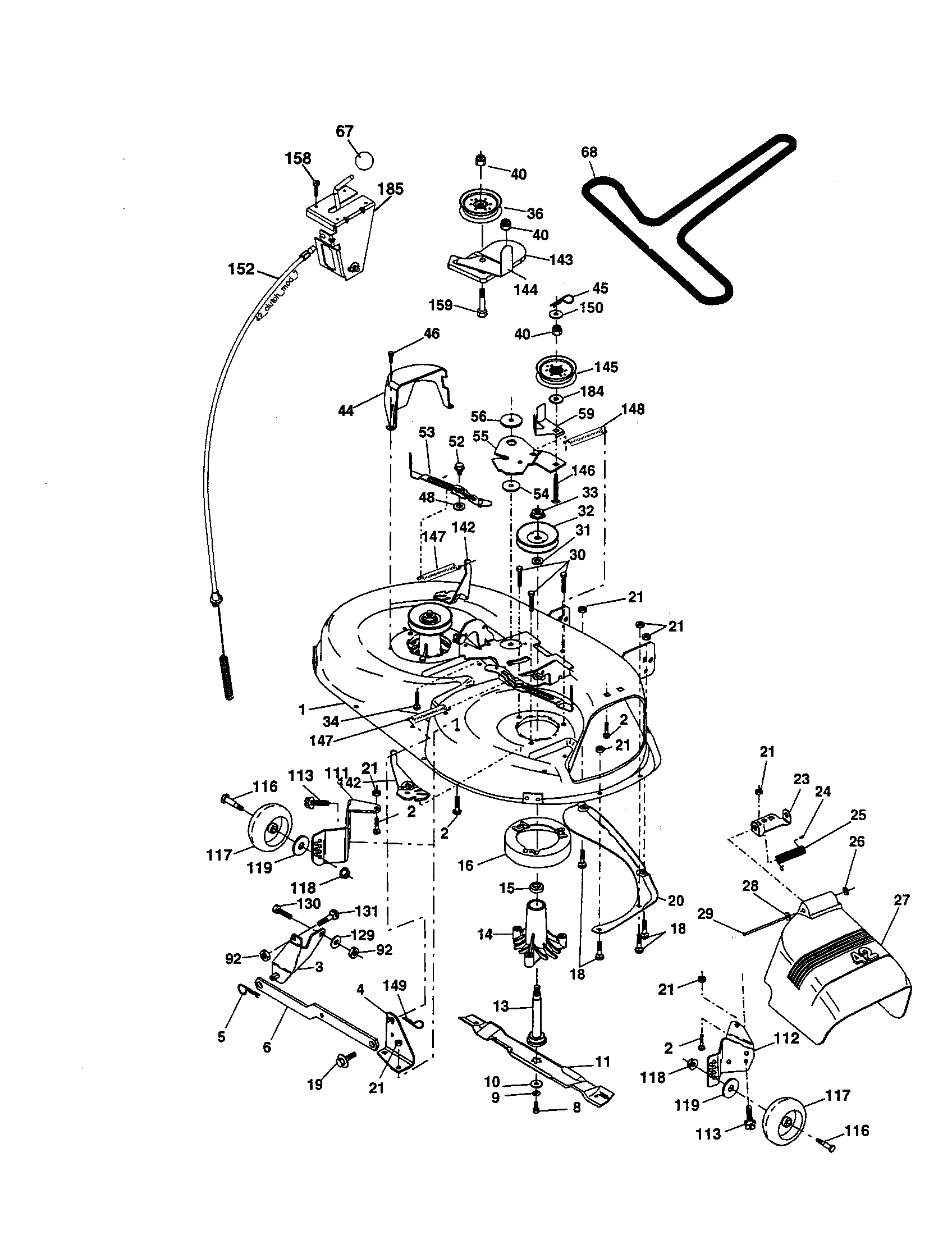 Craftsman 917276760 mower deck diagram