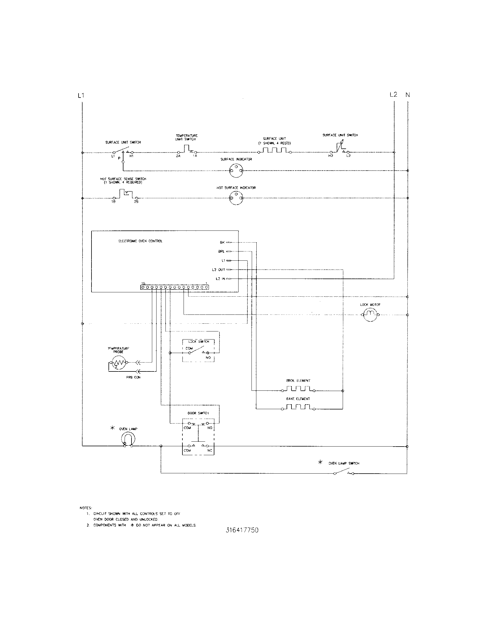 Tappan TEF361ESB wiring schematic diagram