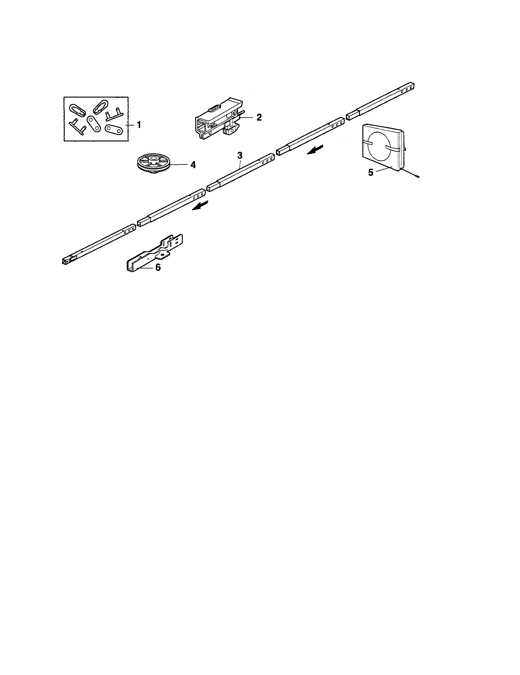 Craftsman 13953990D rail assembly diagram