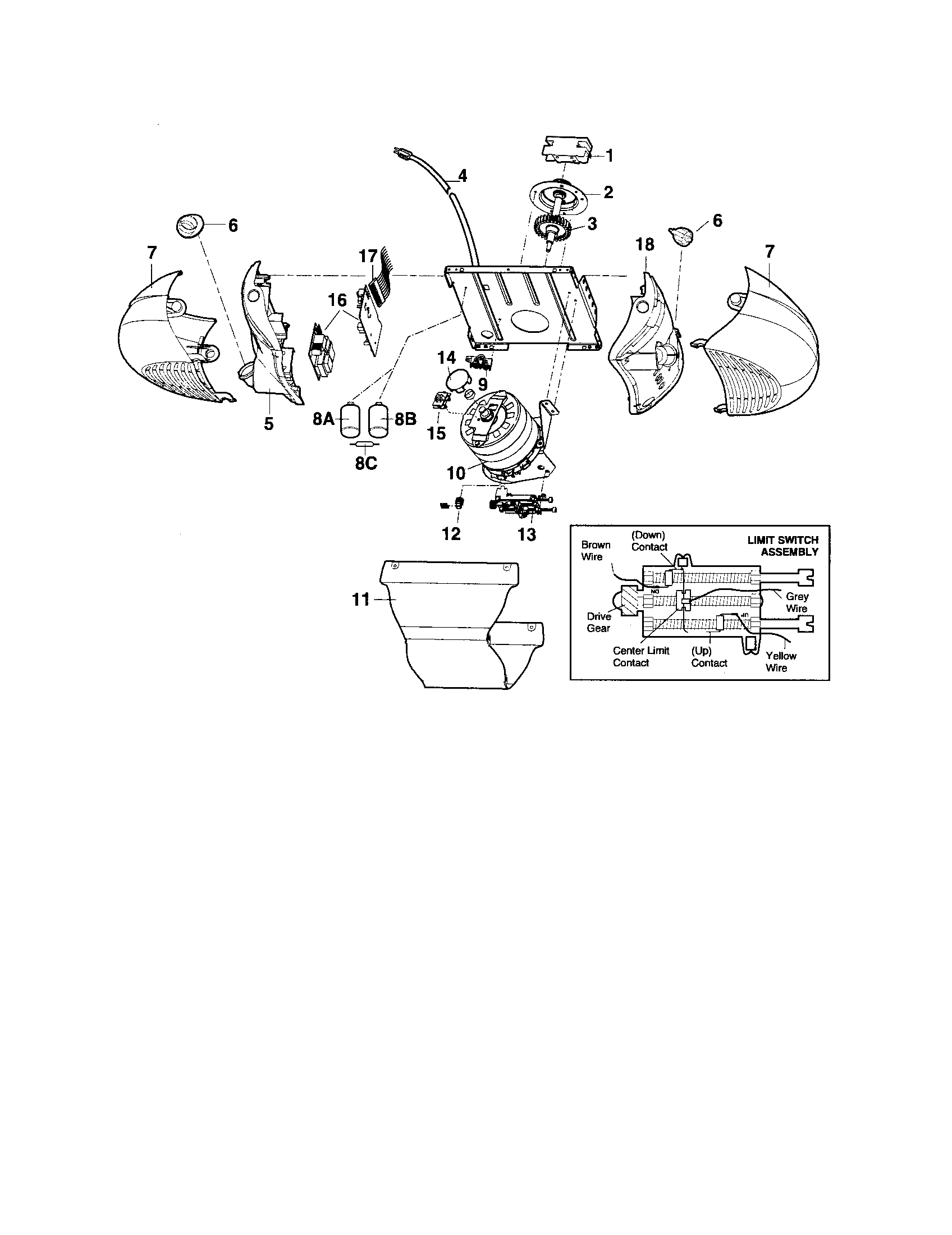 Craftsman 13953990D motor unit assembly diagram