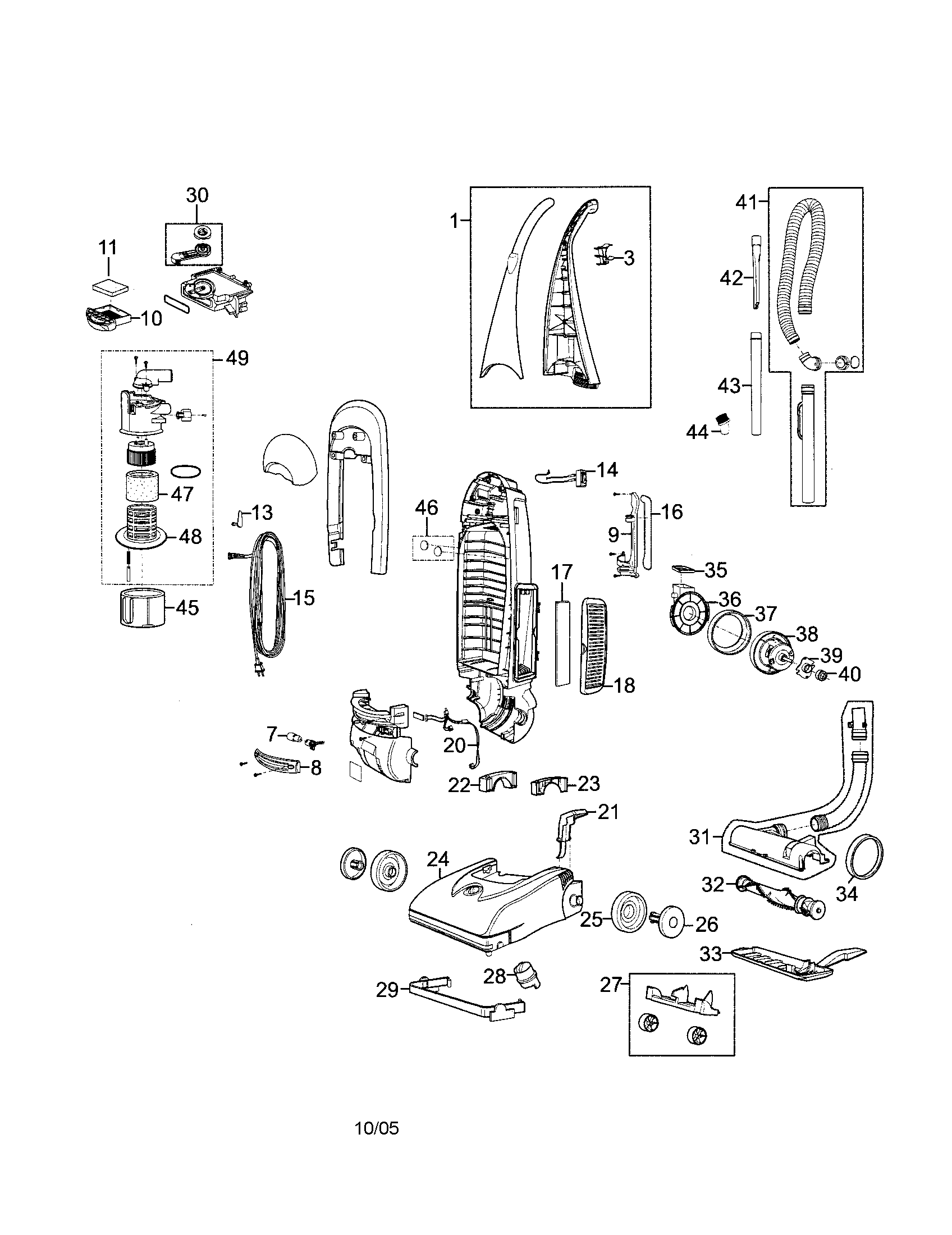 Bissell 8990 cleanview bagless diagram