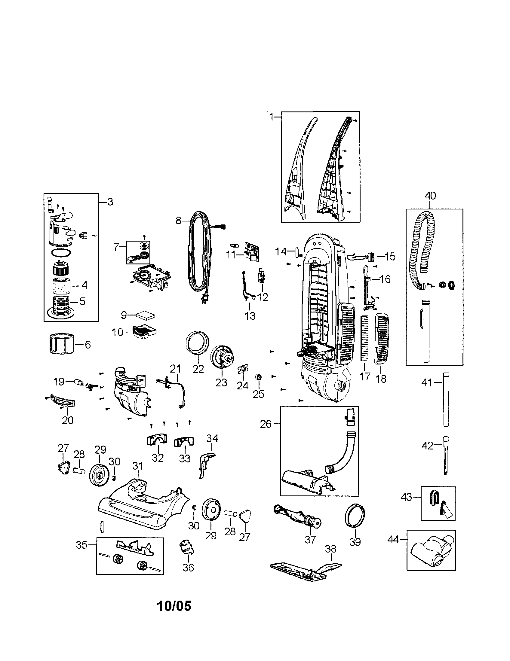 Bissell 3594-M cleanview bagless diagram