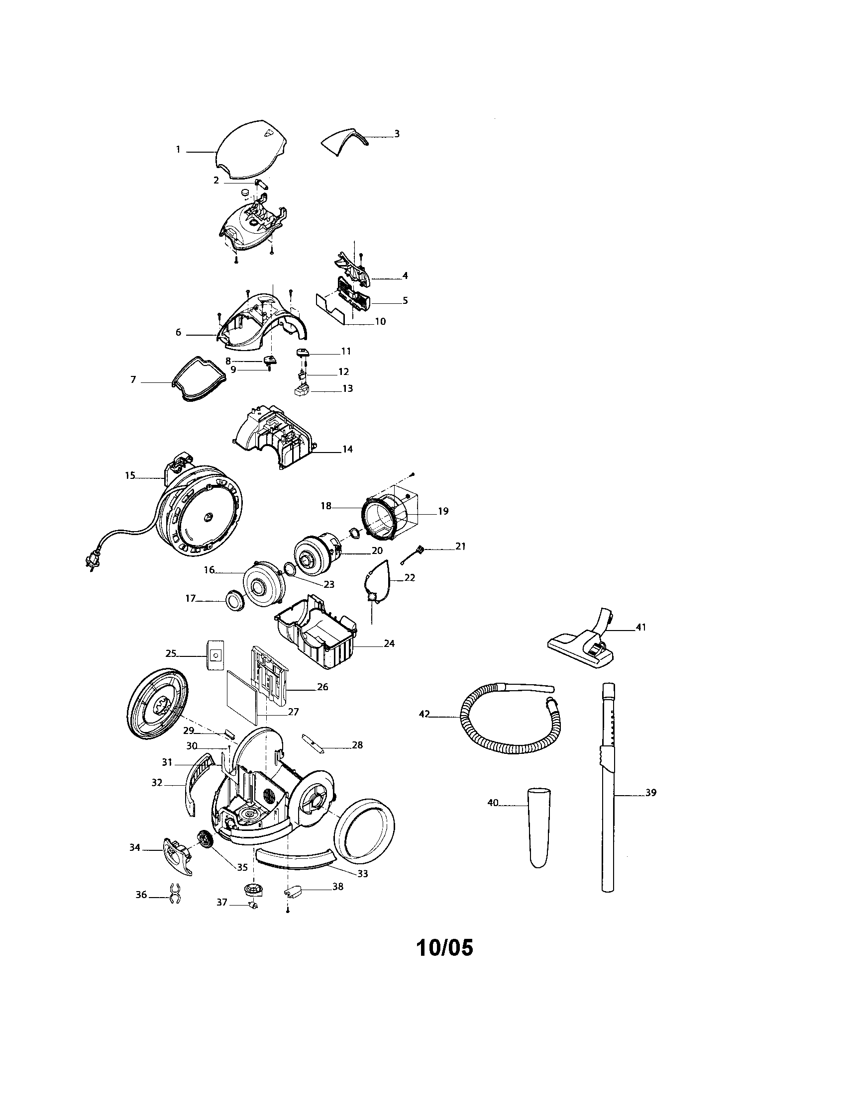 Bissell 6700 compact canister vac diagram
