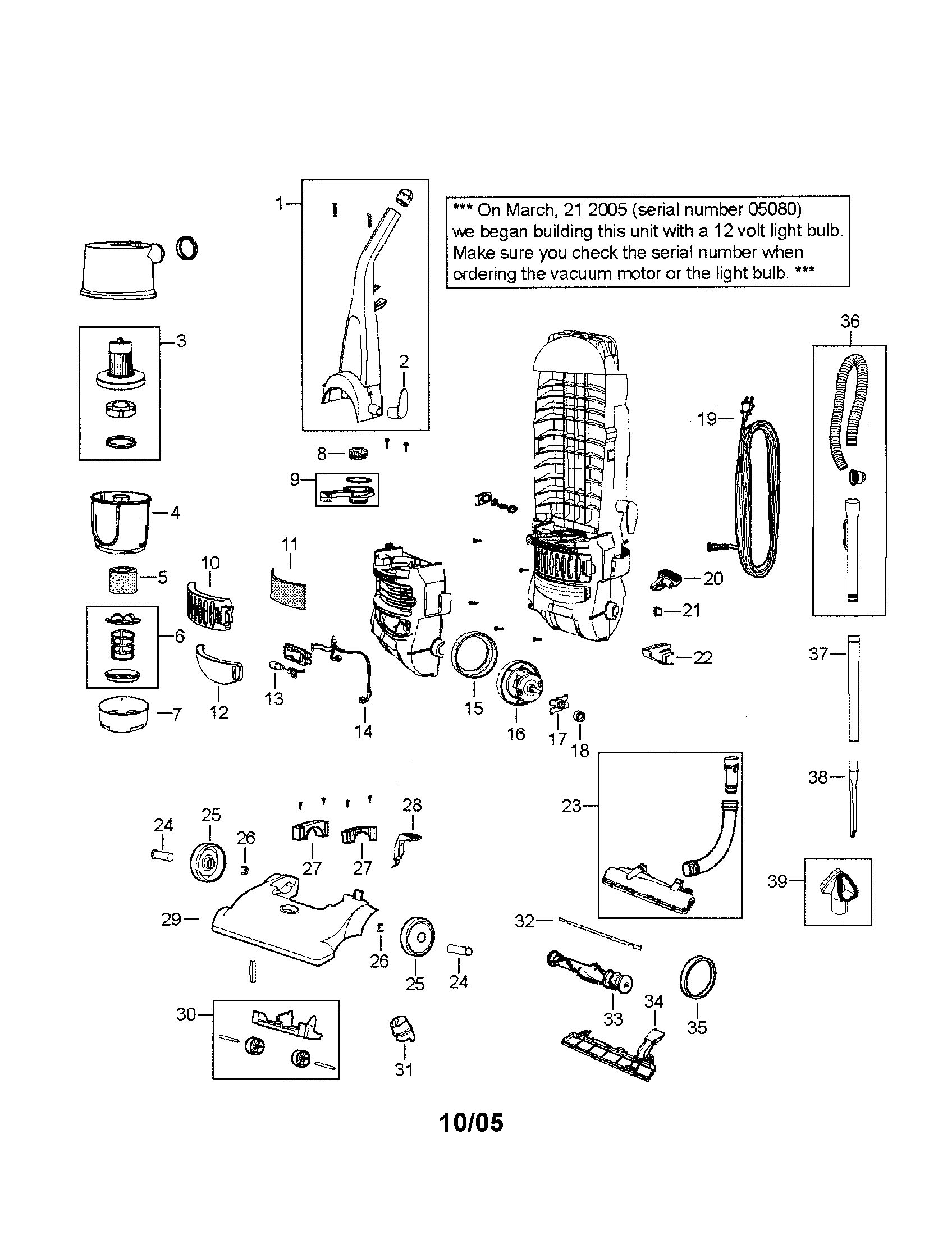Bissell 6594-W powerforce bagless diagram