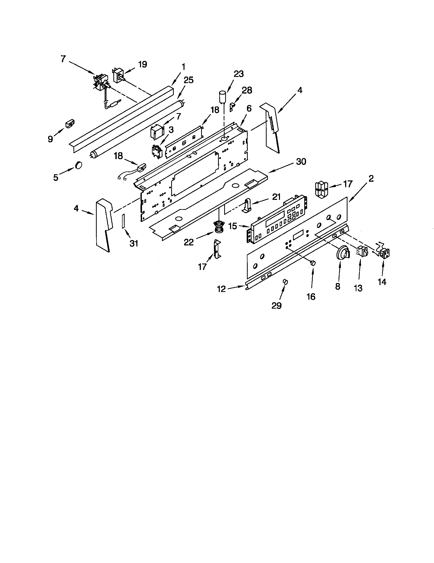 Whirlpool WHE383311 control panel diagram