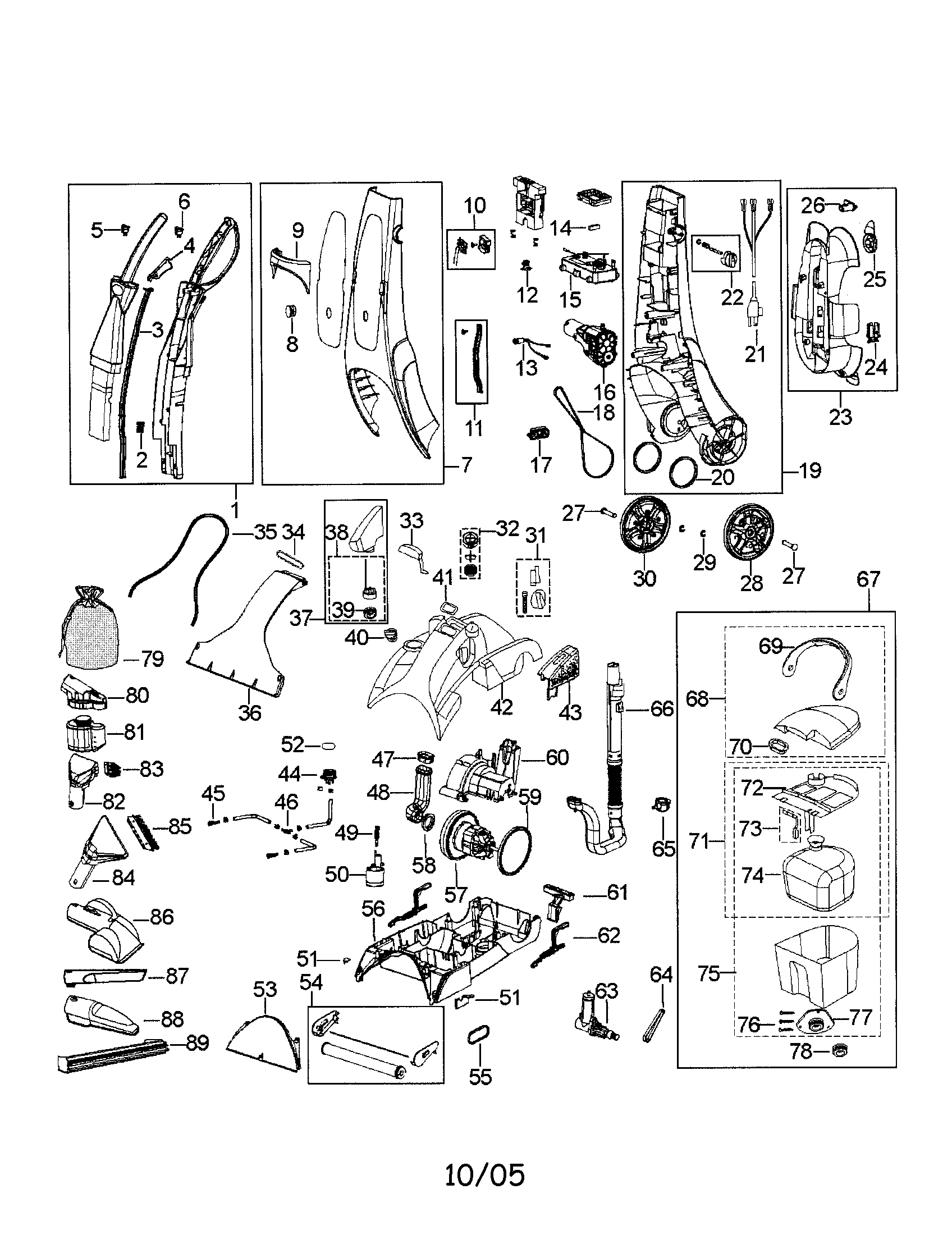 Bissell 7950 cleaner proheat diagram