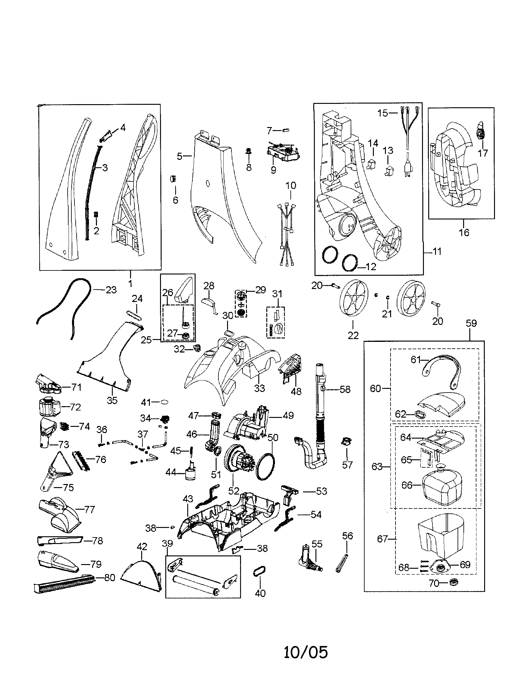 Bissell 7901 proheat clearview diagram