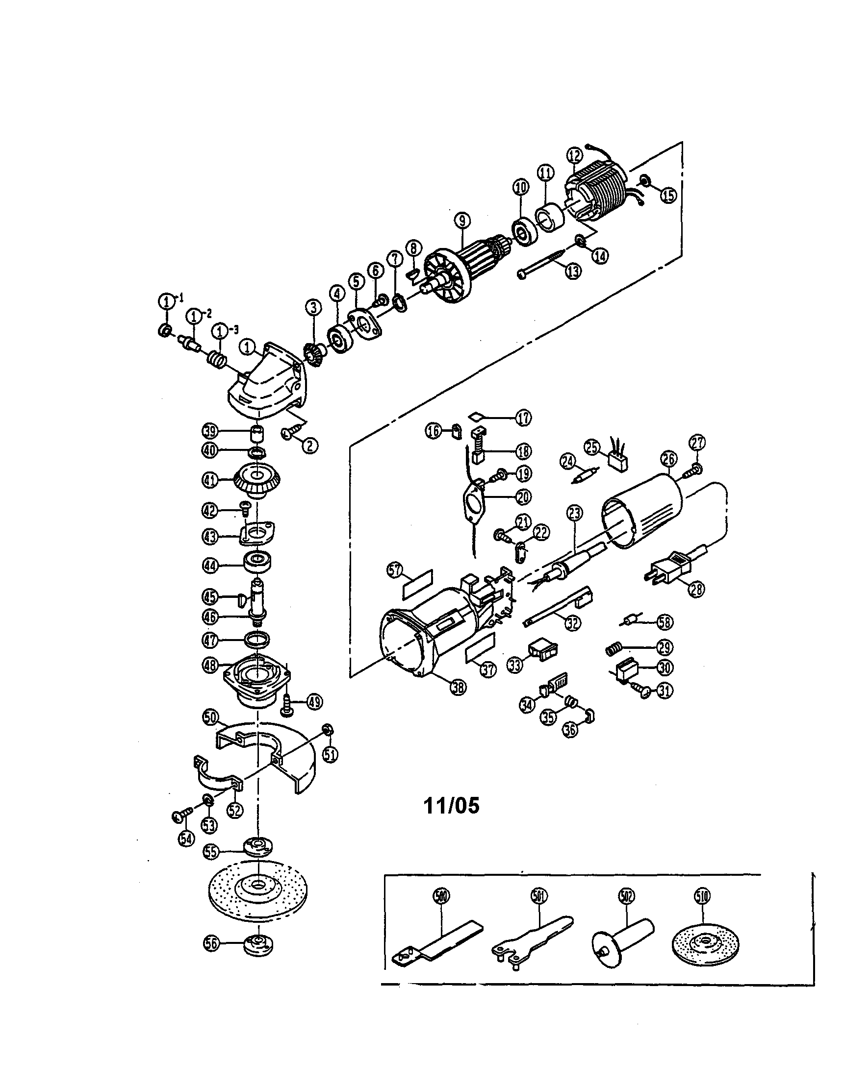 Ryobi SG400 grinder diagram
