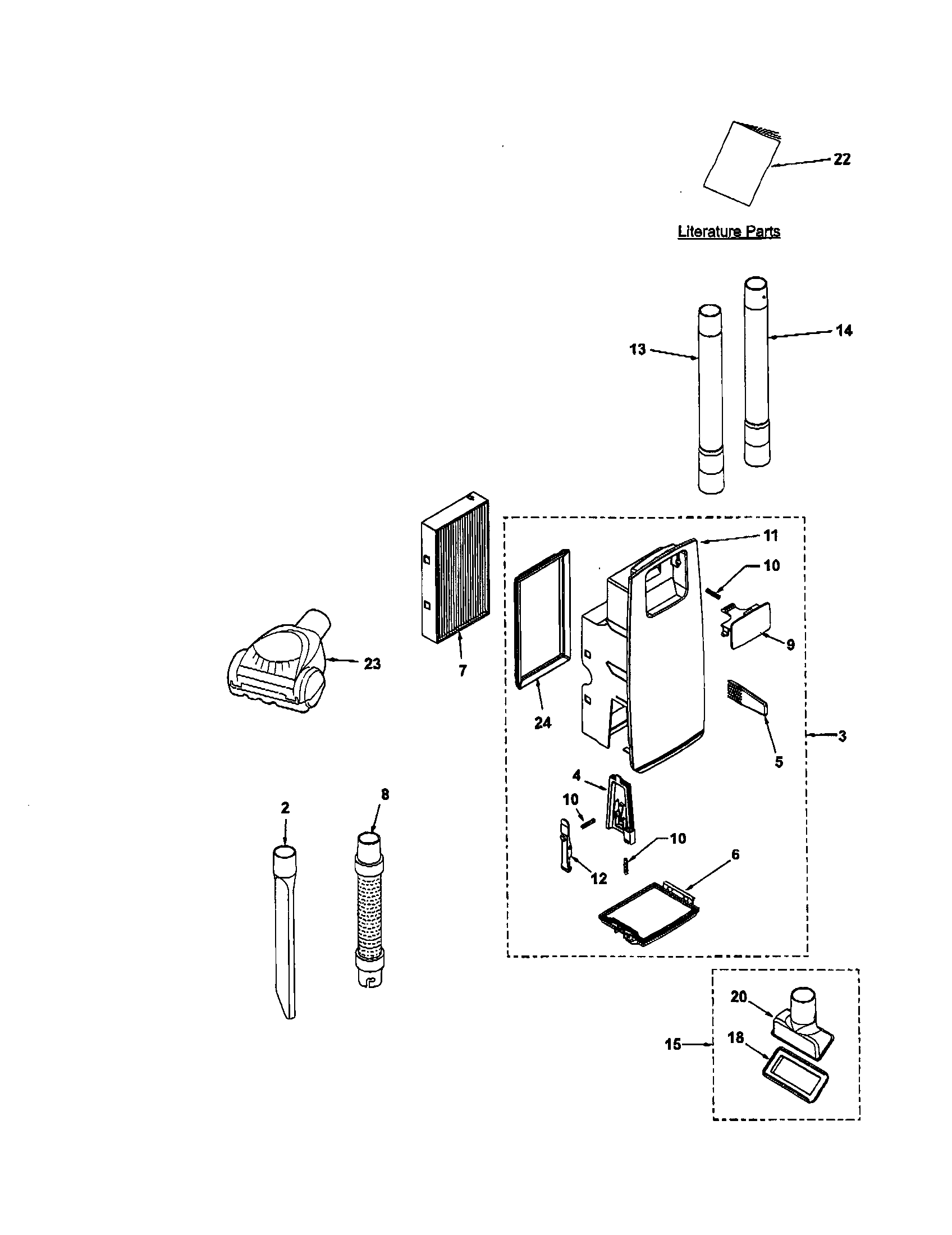 Kenmore 11633729300 hose and attachment diagram