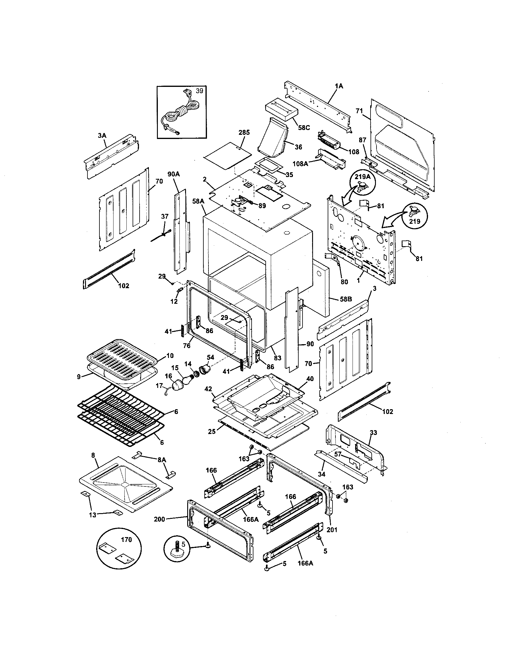 Frigidaire CFGS365EB1 body diagram