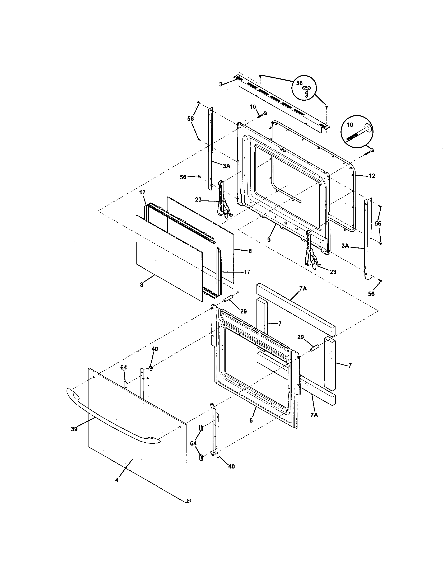 Frigidaire CFGS365EB1 door diagram