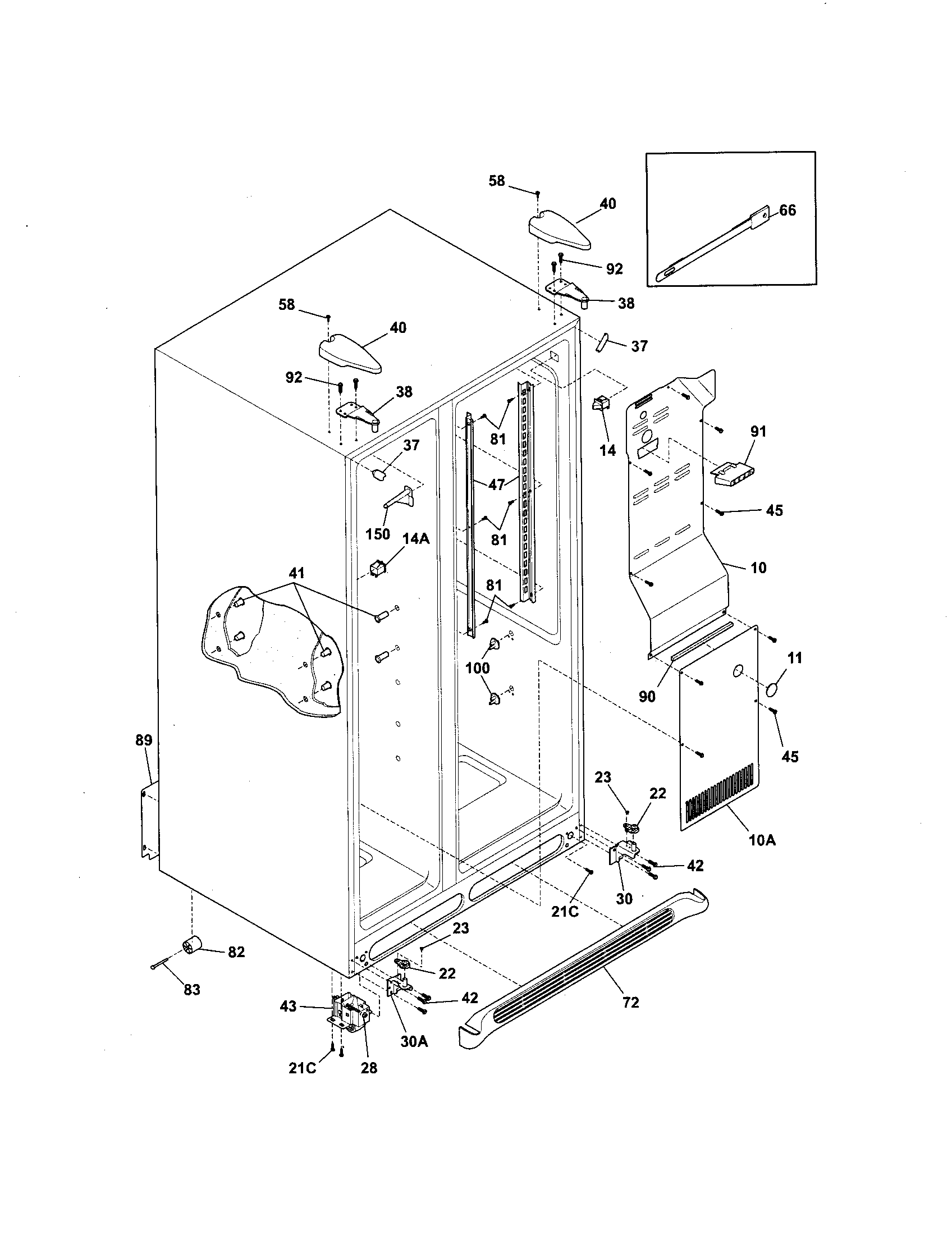 Frigidaire GS23HSZDPB6 cabinet diagram