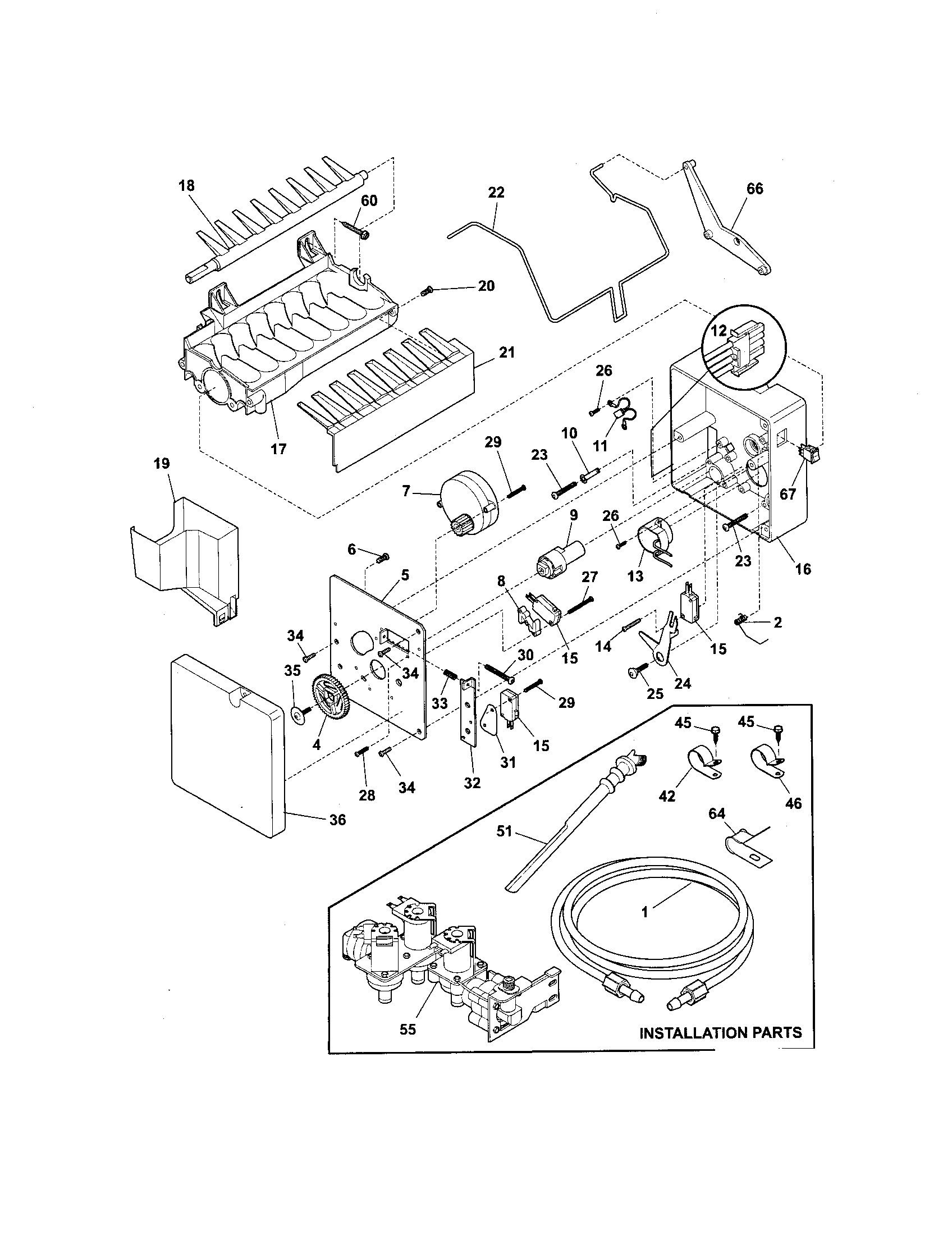 Frigidaire GS23HSZDPB6 ice maker diagram