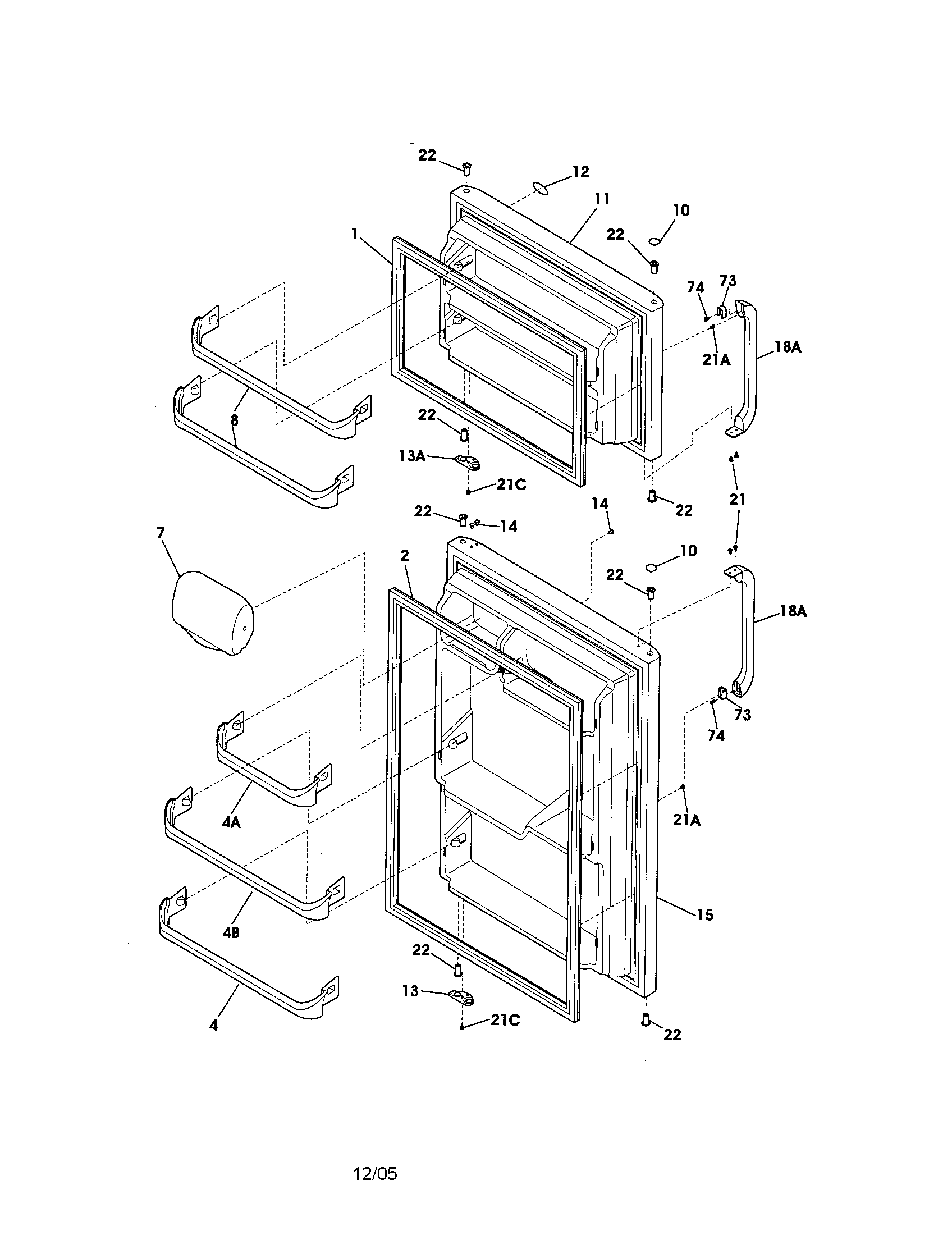 Crosley CRTE151AQ5 door diagram