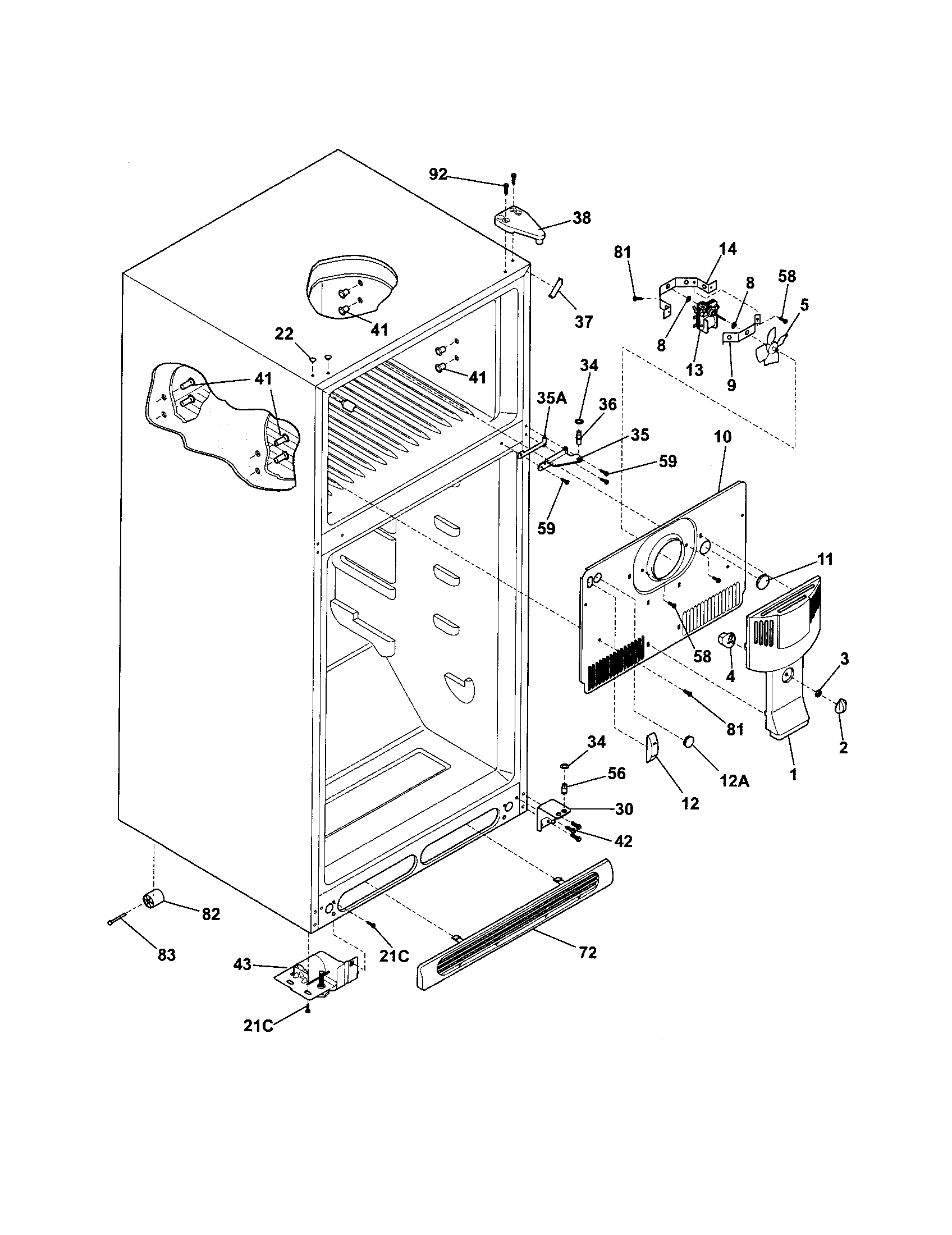 Crosley CRTE151AQ5 cabinet diagram