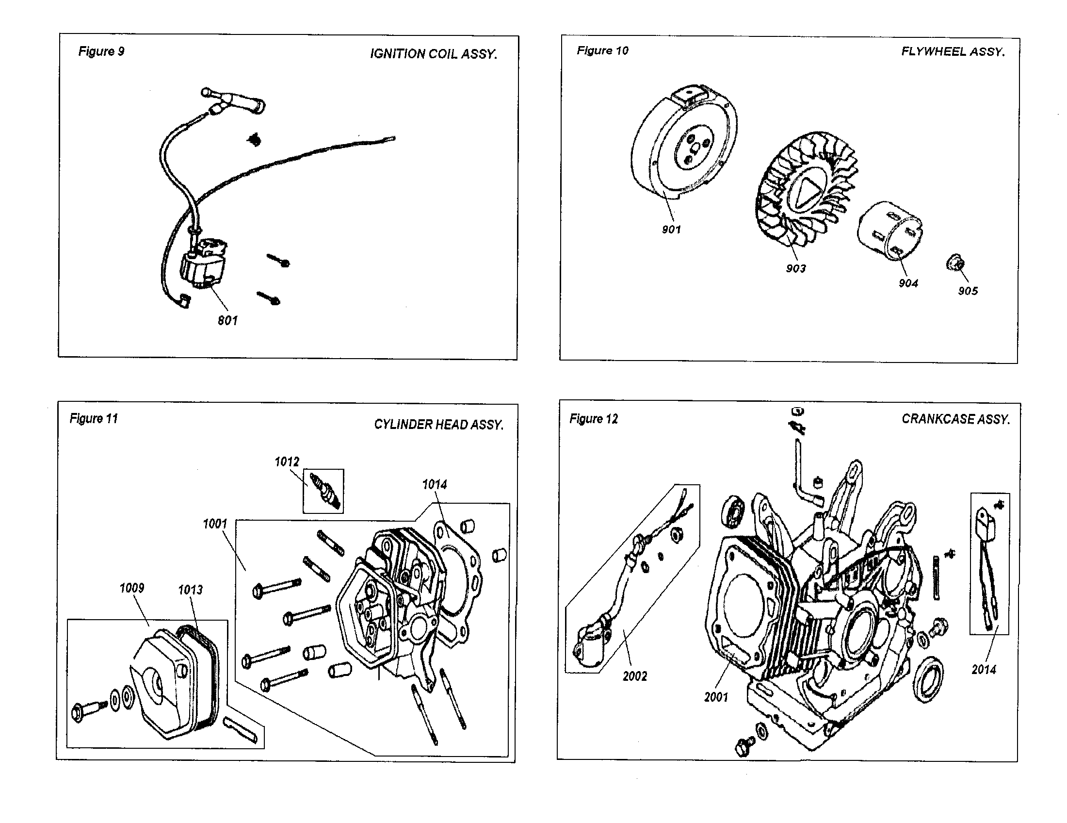 Okuma PP5500-A SERIES crankcase/cylinder head diagram