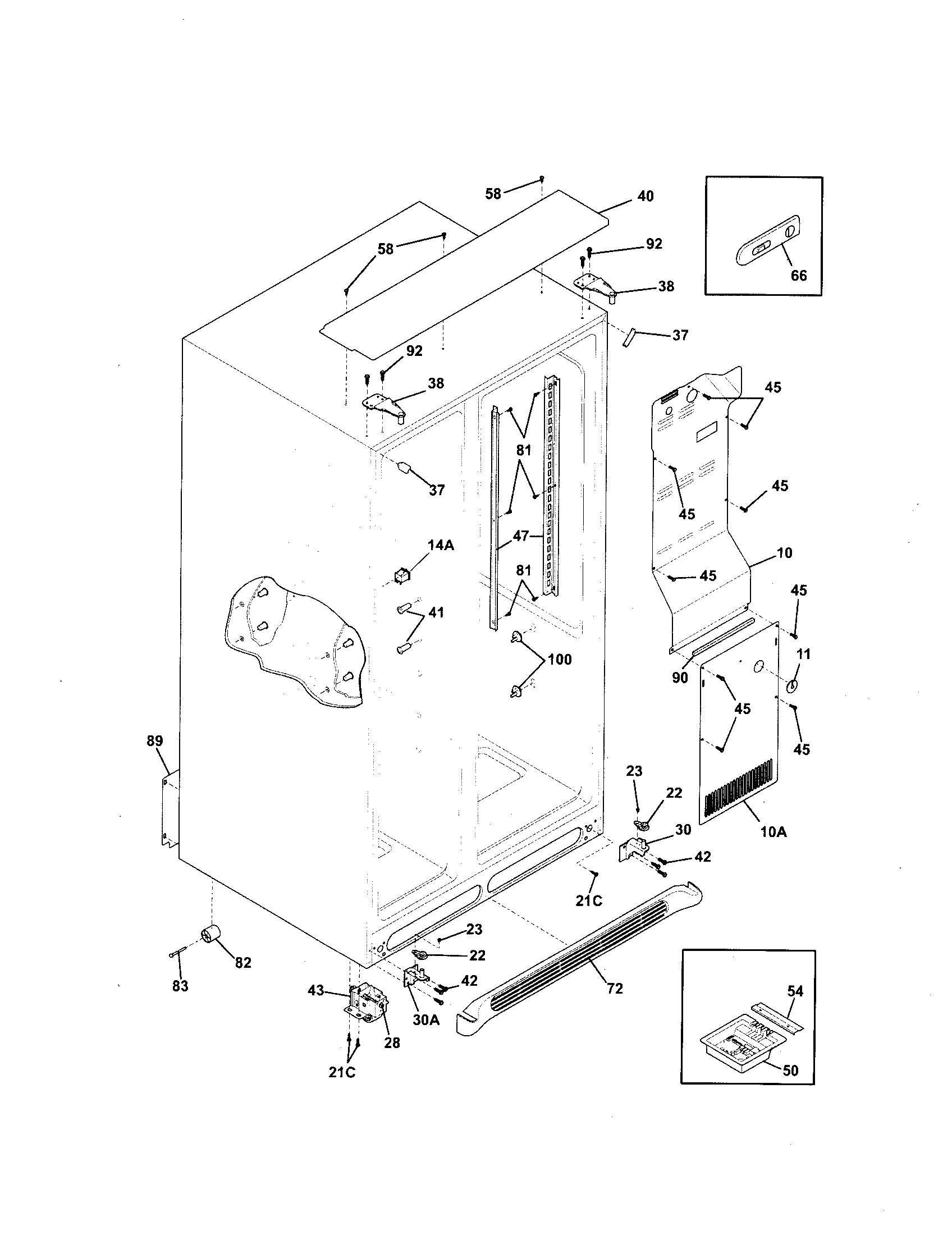 Kenmore Elite 25344382402 cabinet diagram