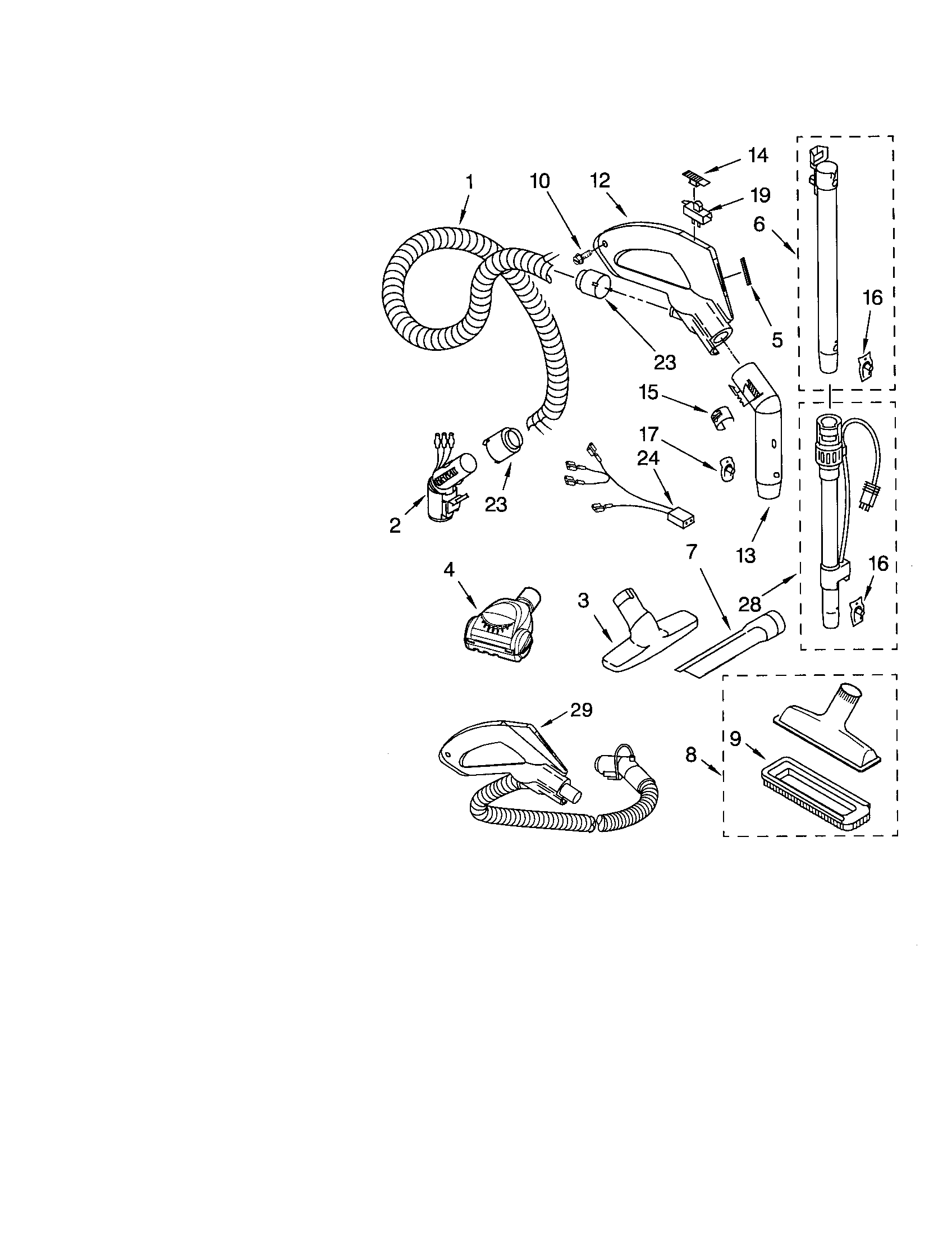 Kenmore 11626312600 hose/attachment diagram