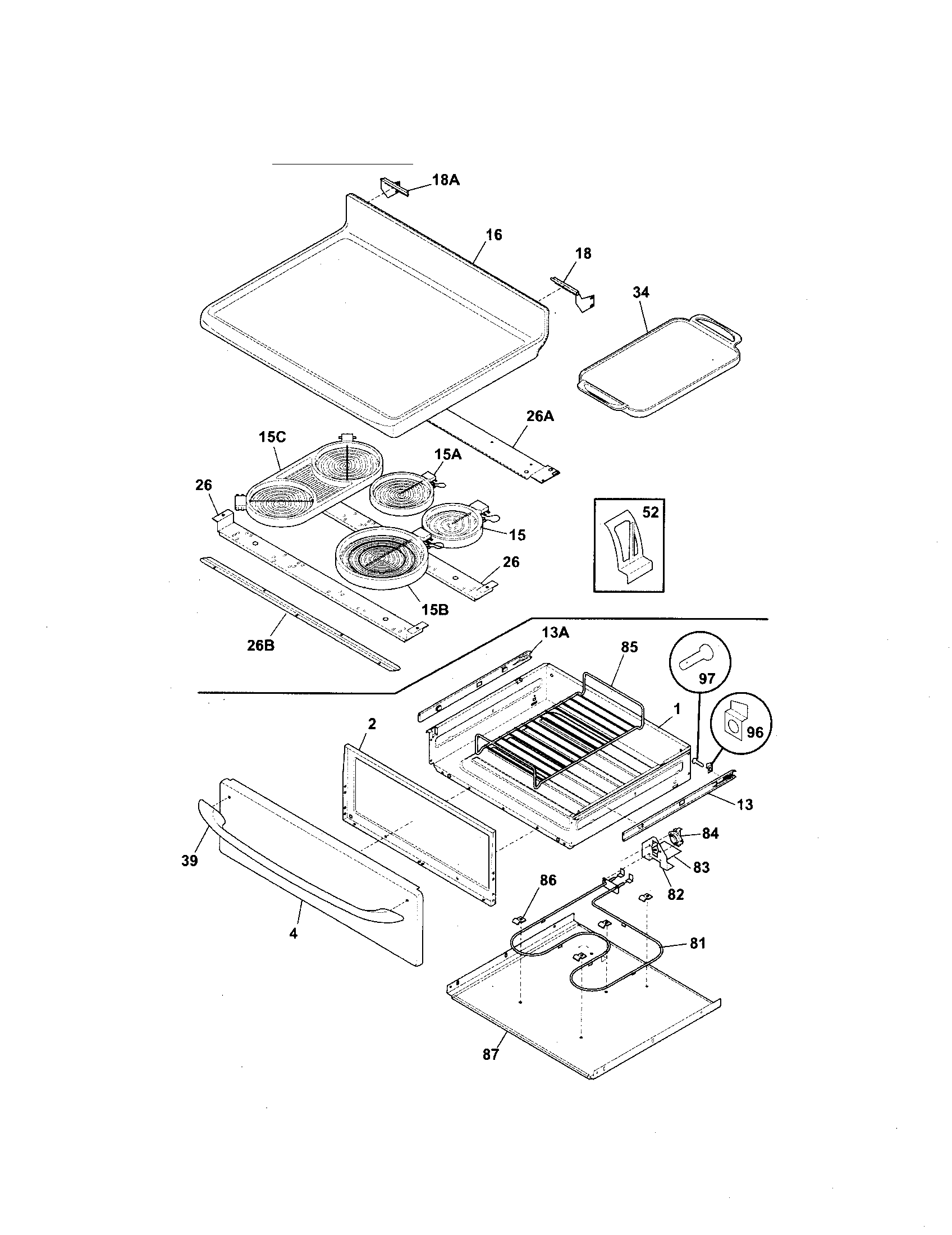 Kenmore Elite 79099124409 top/drawer diagram