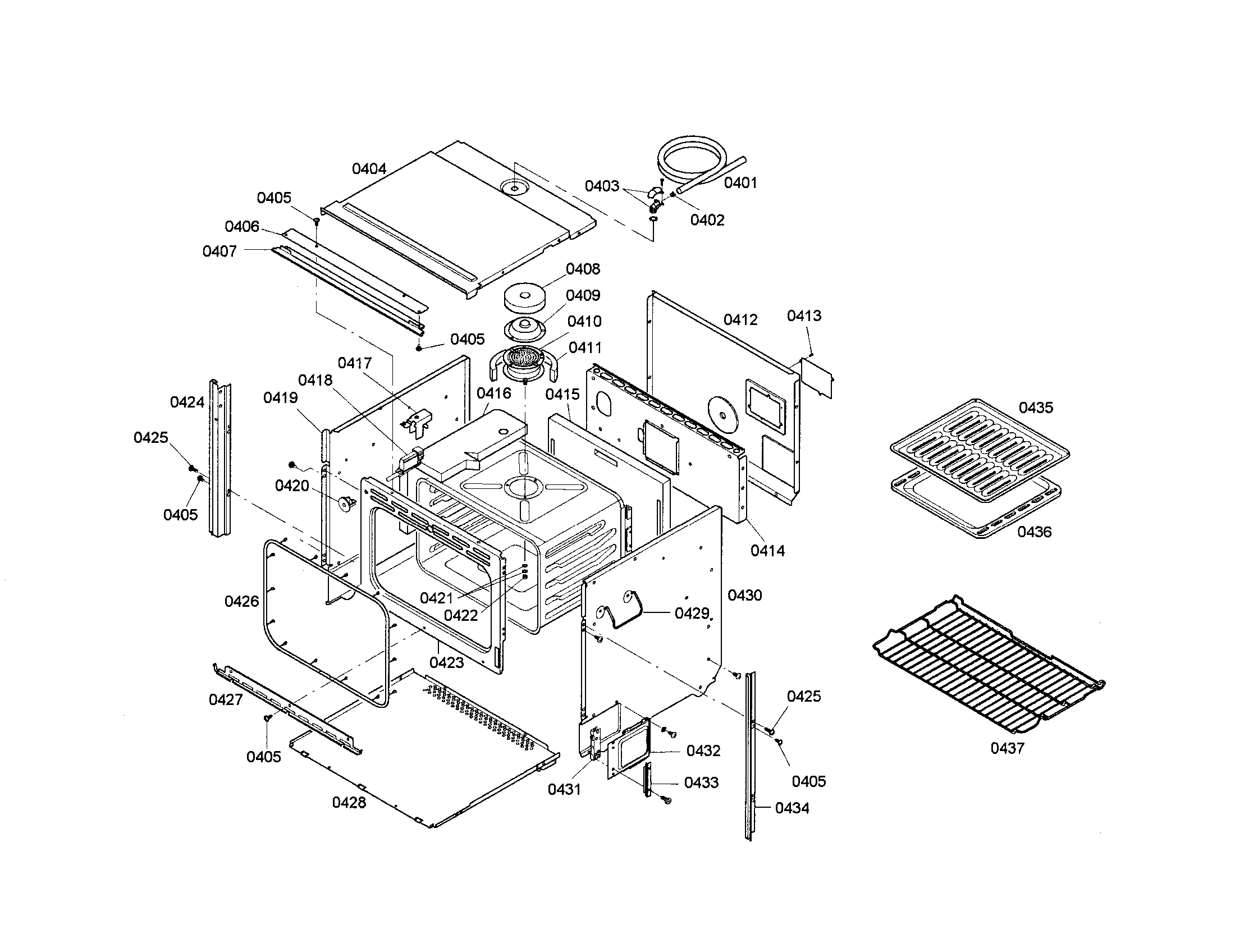 Bosch HBL5032AUC/01 body diagram