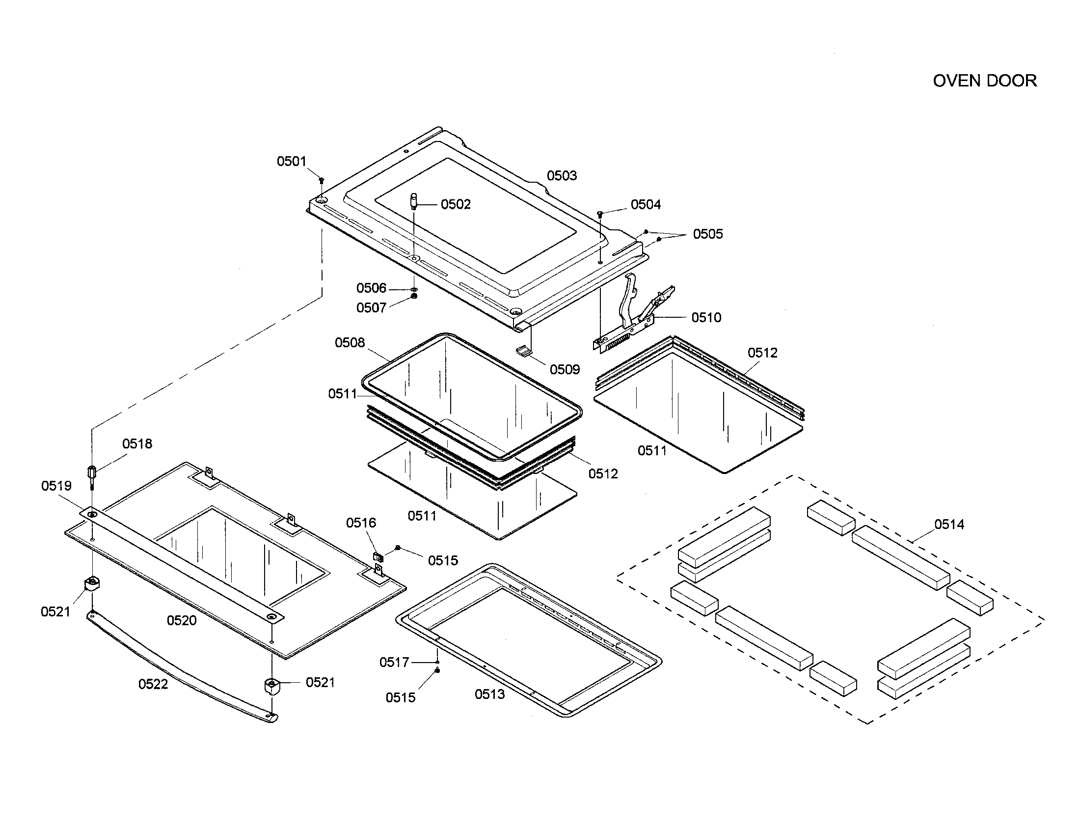 Bosch HBL5046AUC/01 oven door diagram
