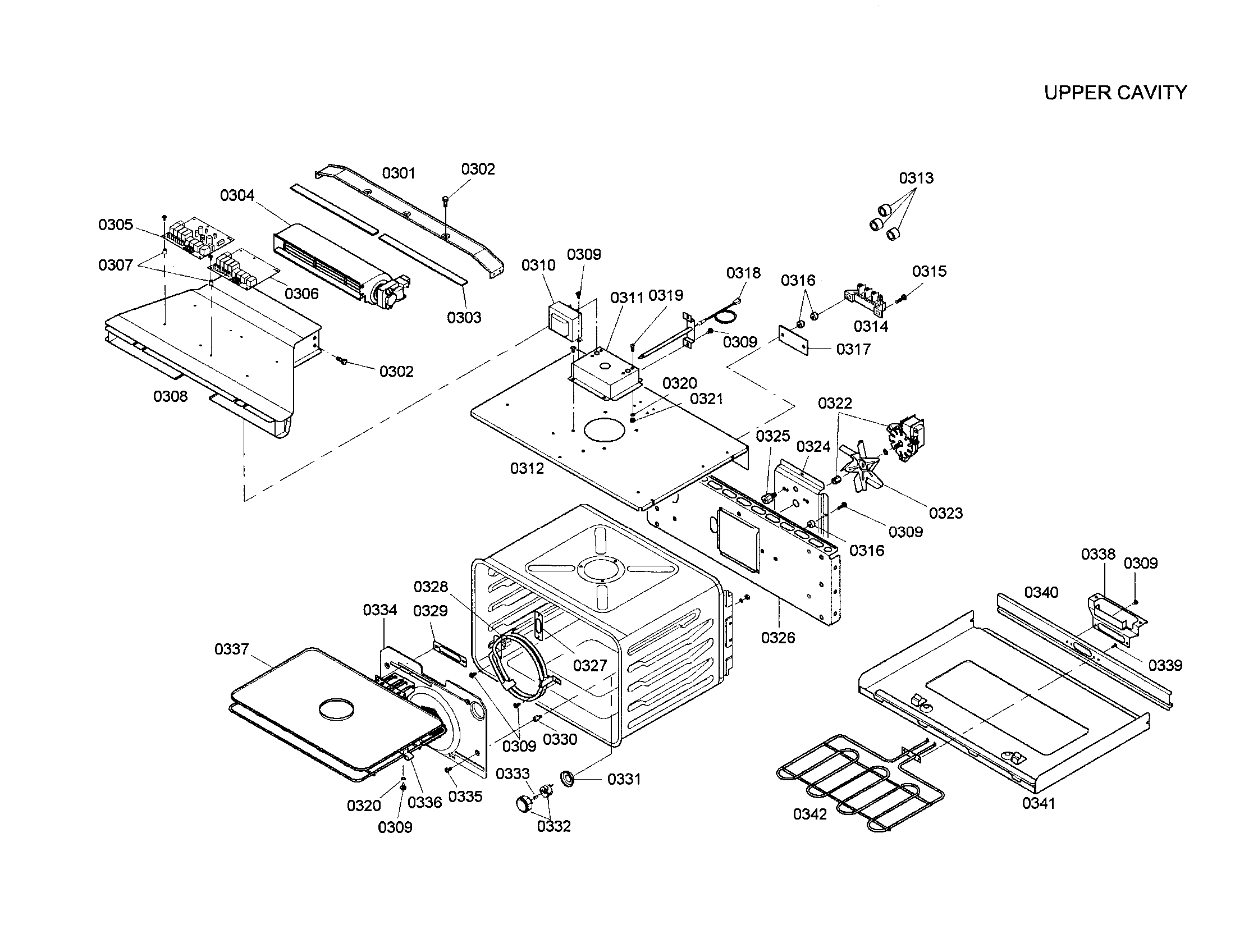 Bosch HBL5056AUC/01 upper cavity diagram