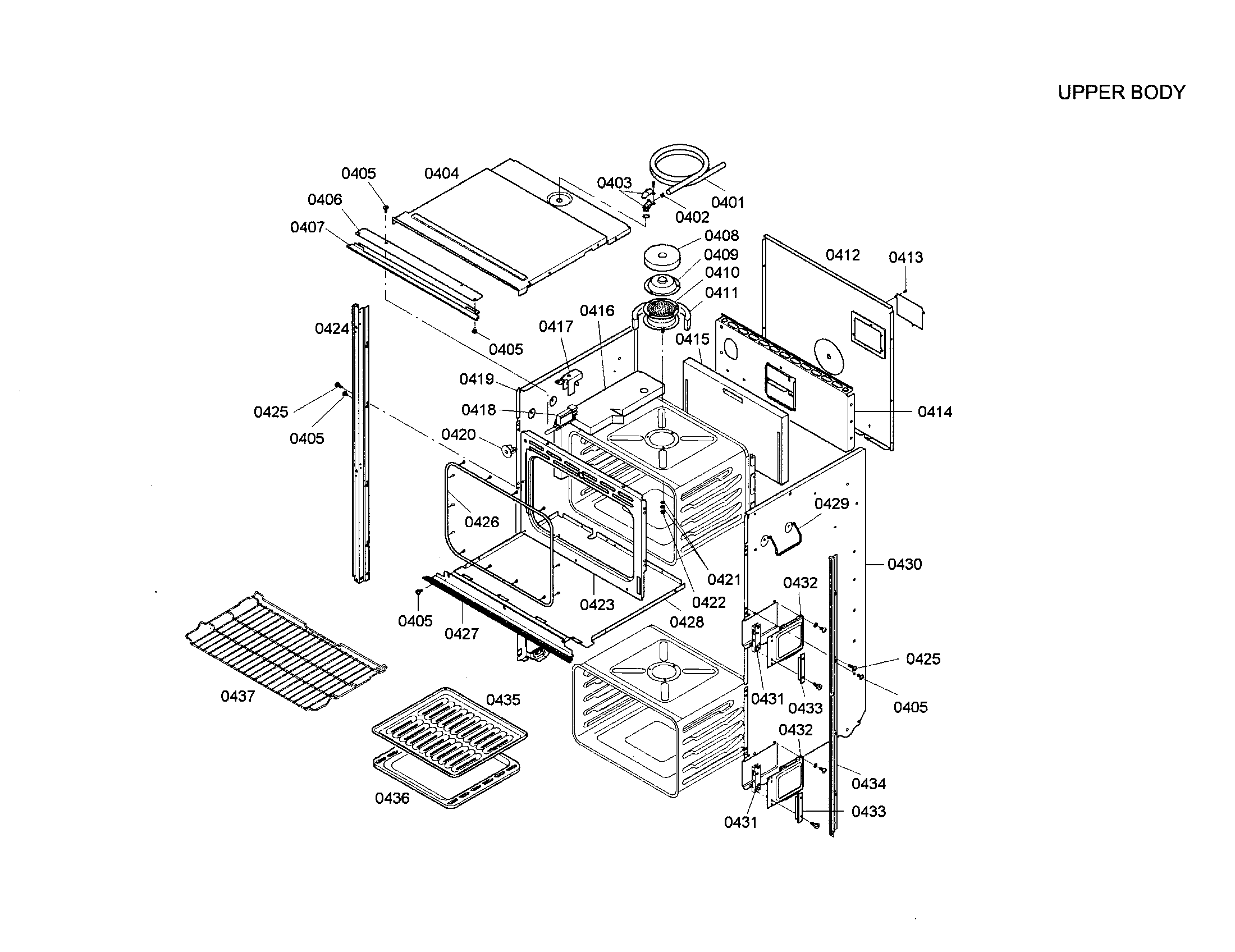 Bosch HBL5056AUC/01 upper body diagram