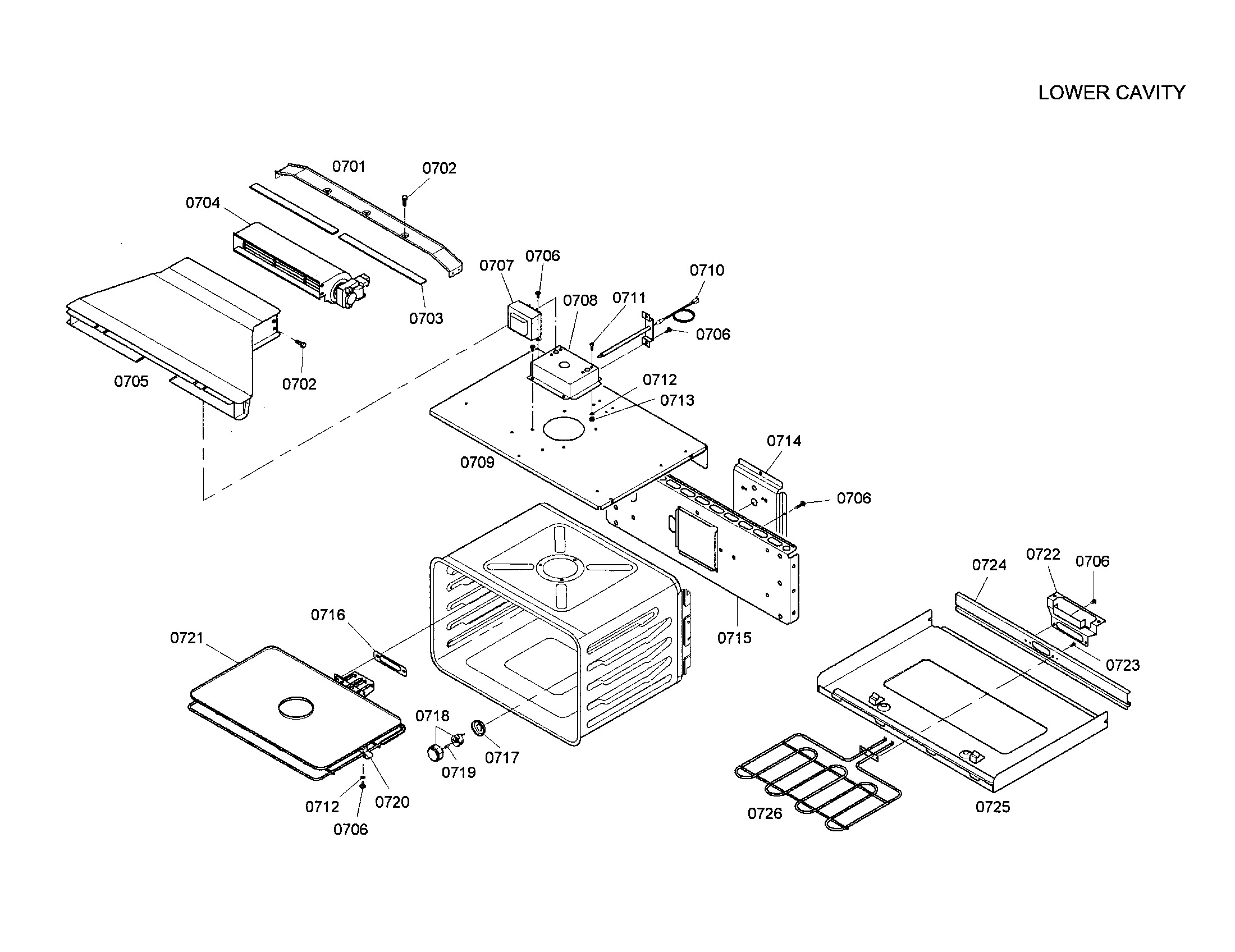 Bosch HBL5056AUC/01 lower cavity diagram