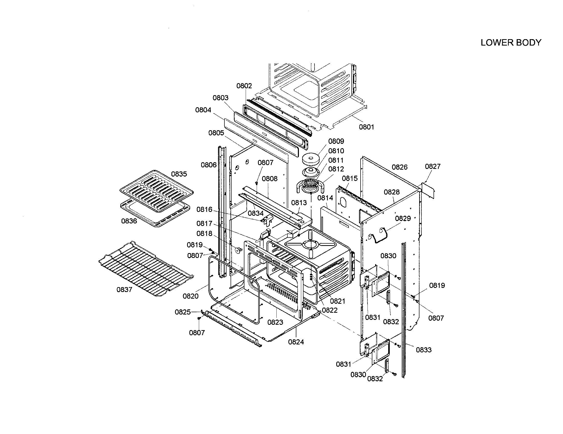 Bosch HBL5056AUC/01 lower body diagram